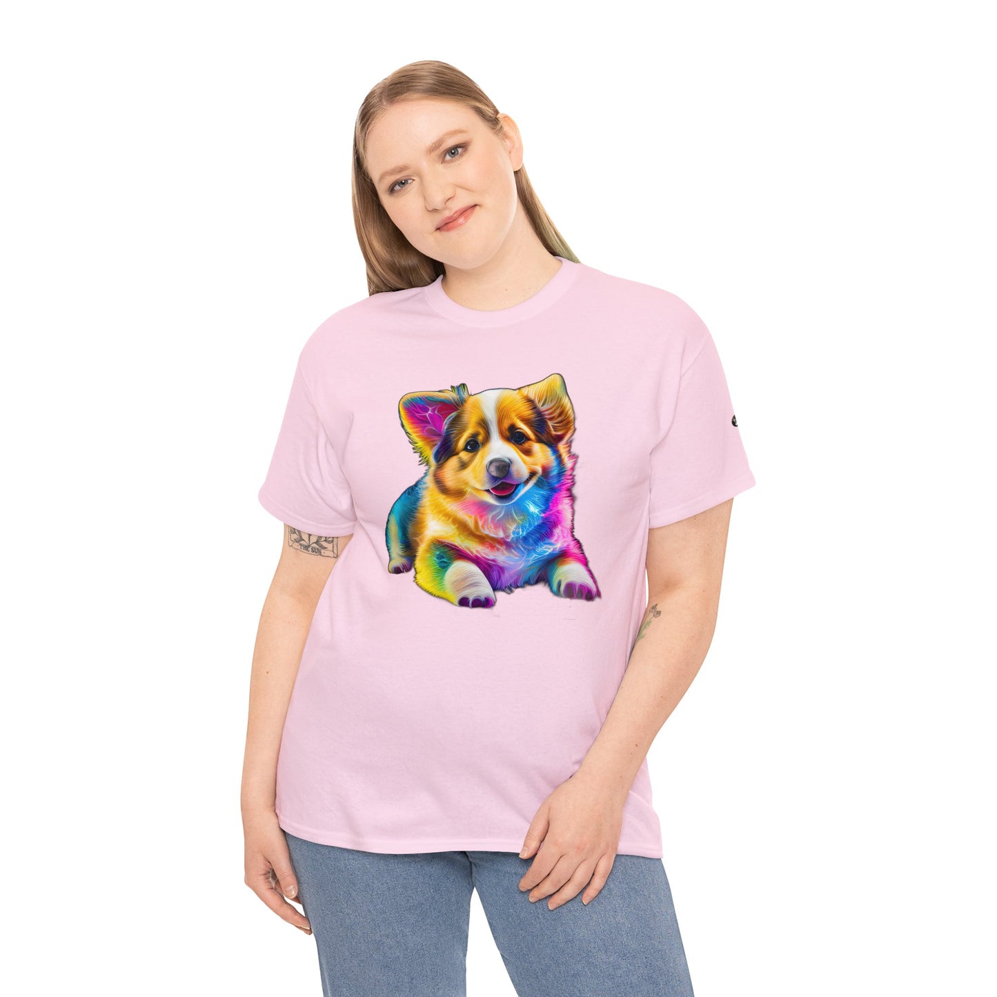 Colorful Corgi - Unisex Heavy Cotton Tee