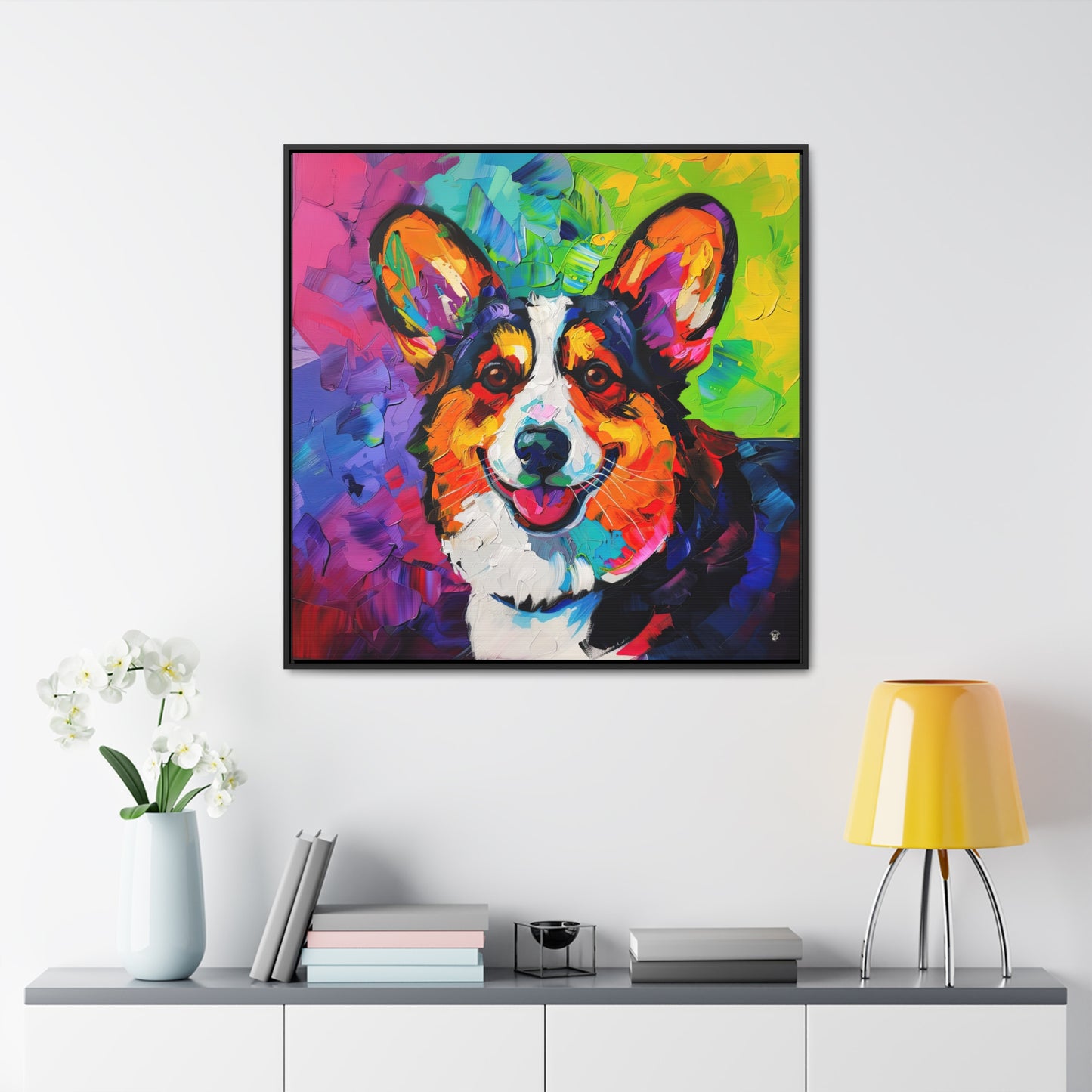 Colorful Cardigan - Framed on Canvas