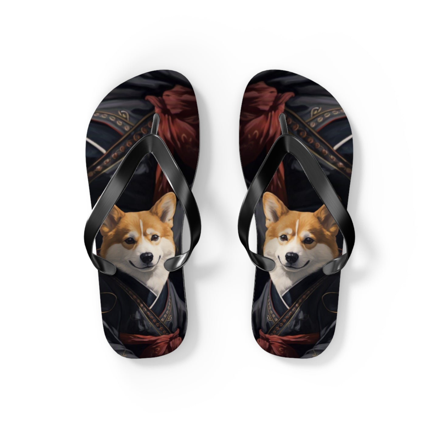 Ninja Corgi Flip-Flops