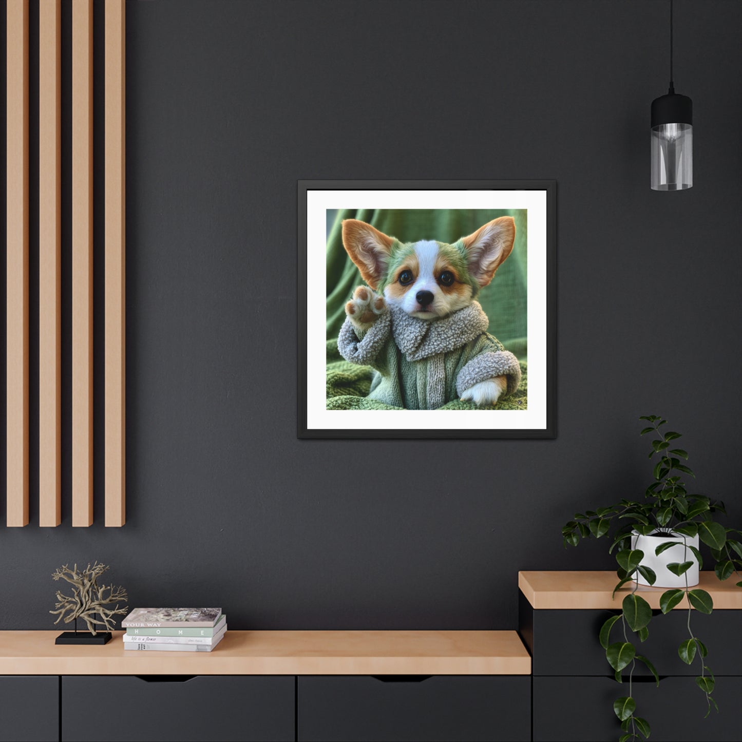 Grogu the Corgi Framed Print