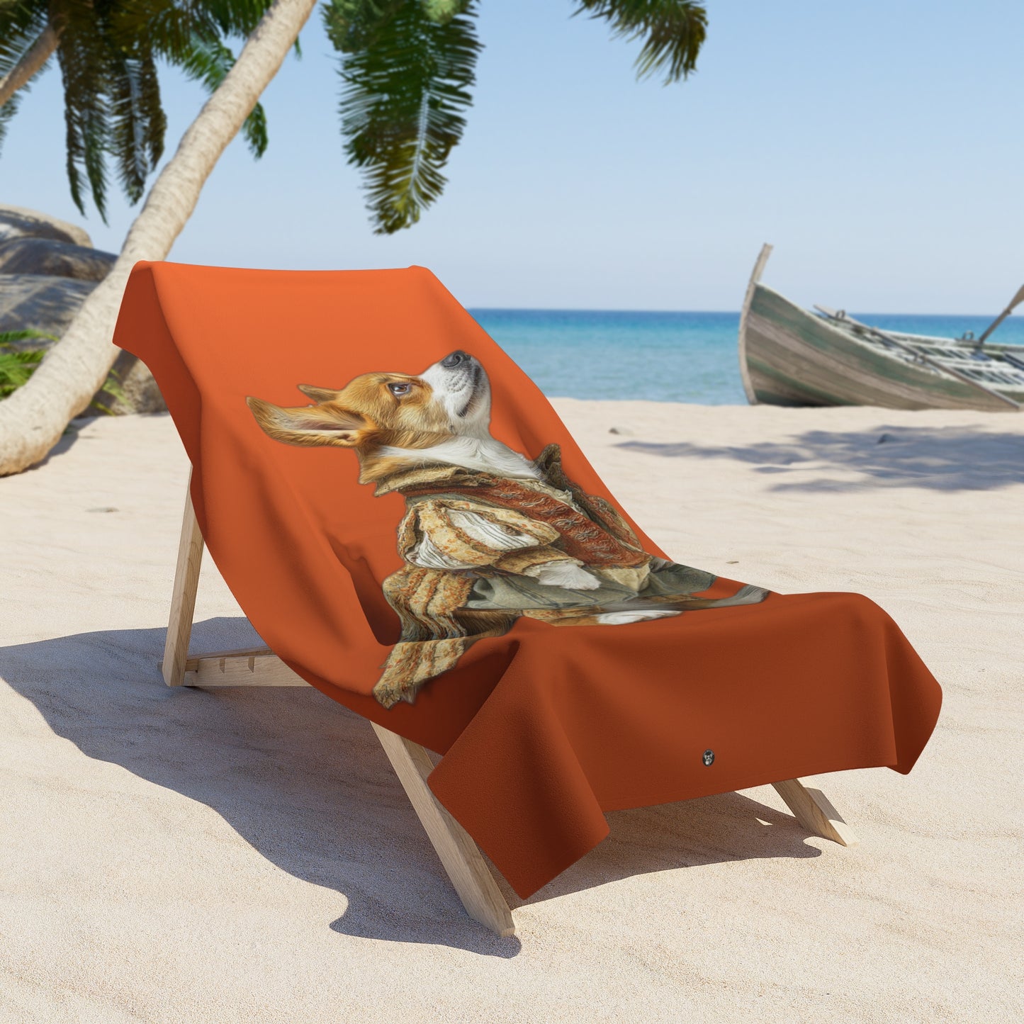 Prince Corgi Beach Towel