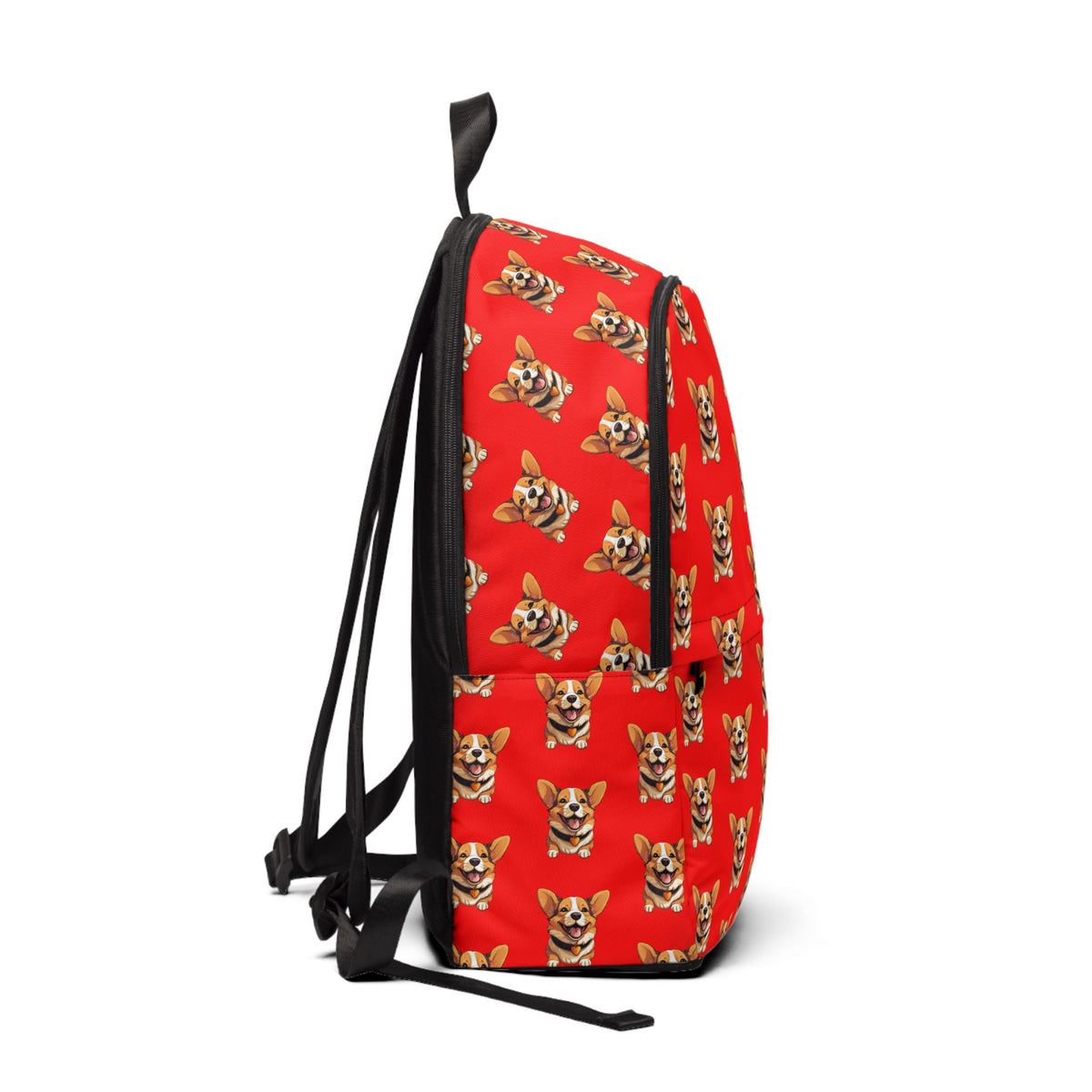 Puppy Love Corgi Mosaic Pattern Backpack — Red Corgi Rucksack