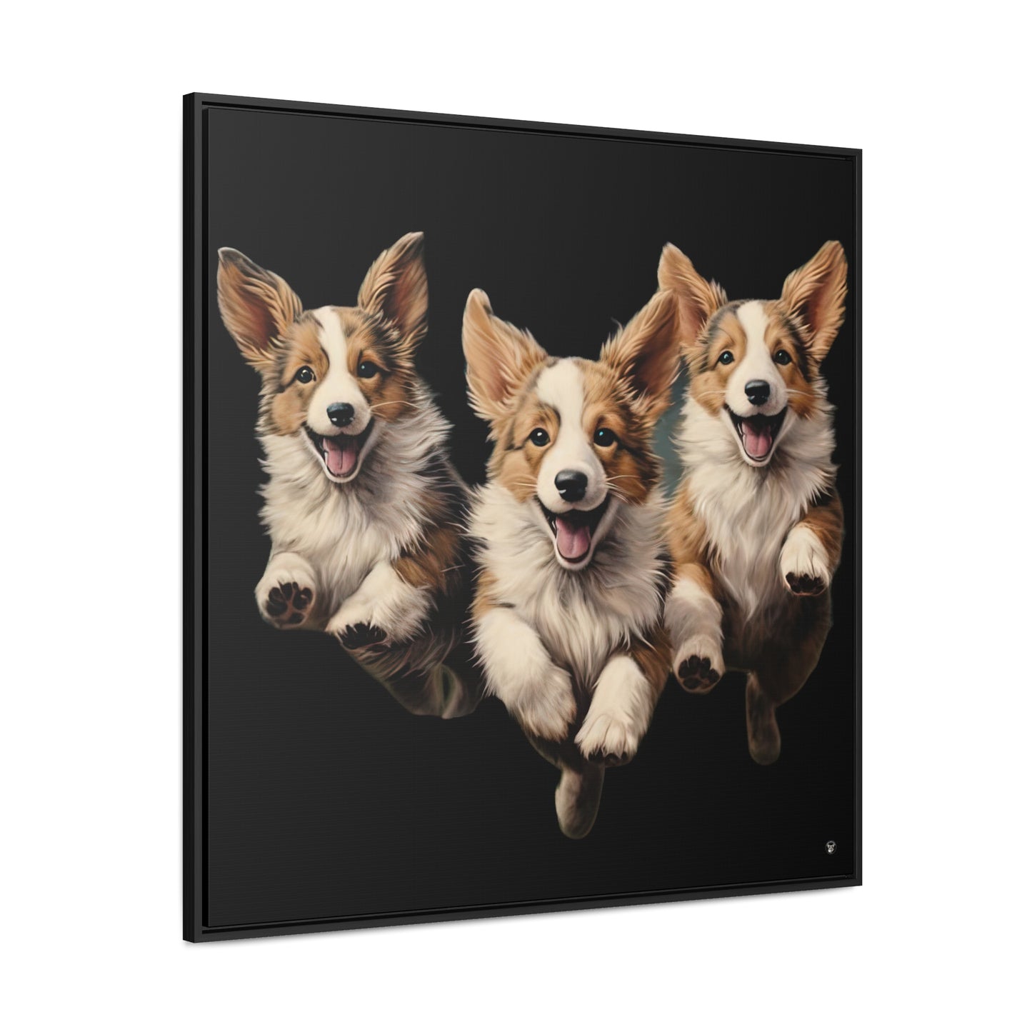Corgi Enthusiasm - Framed on Canvas