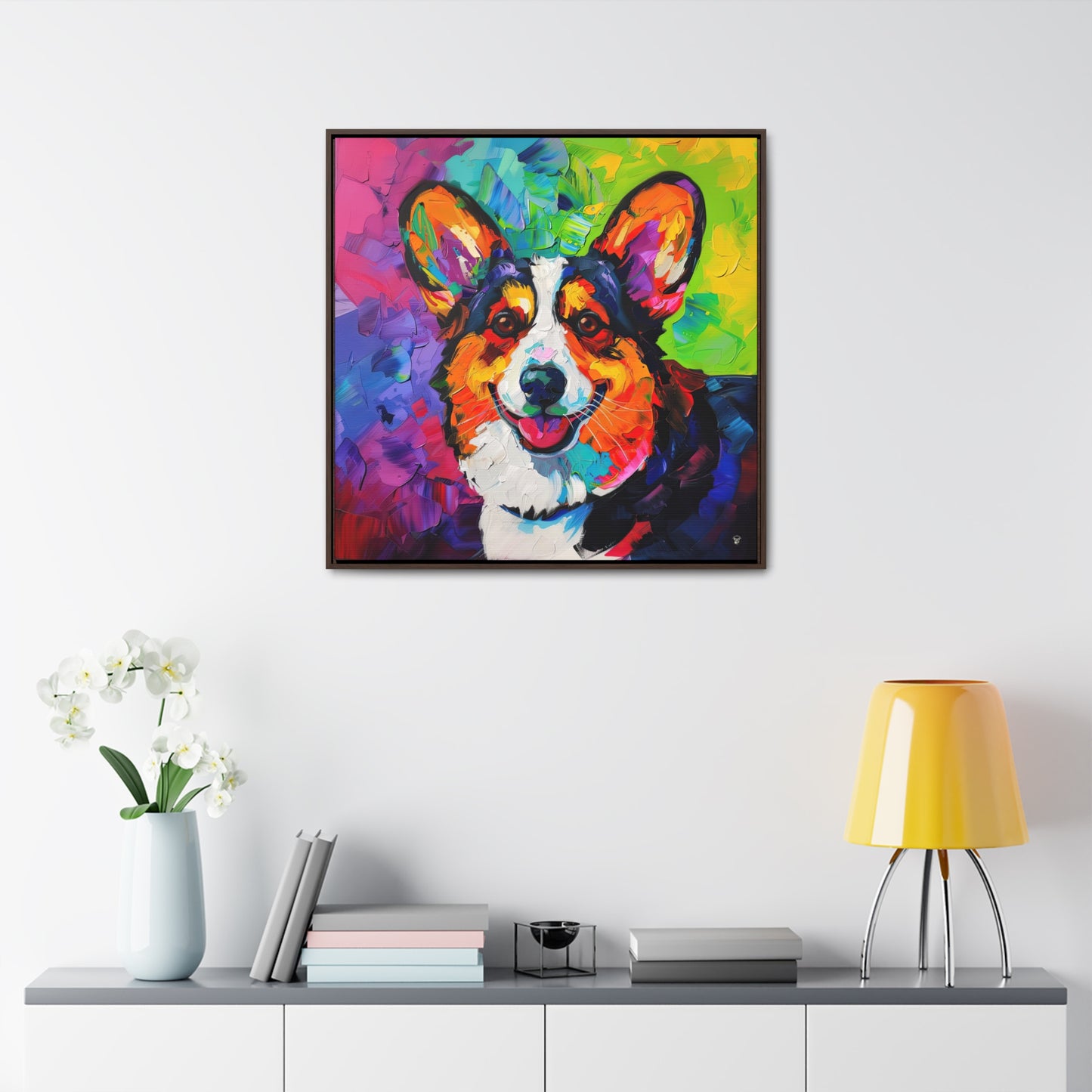 Colorful Cardigan - Framed on Canvas