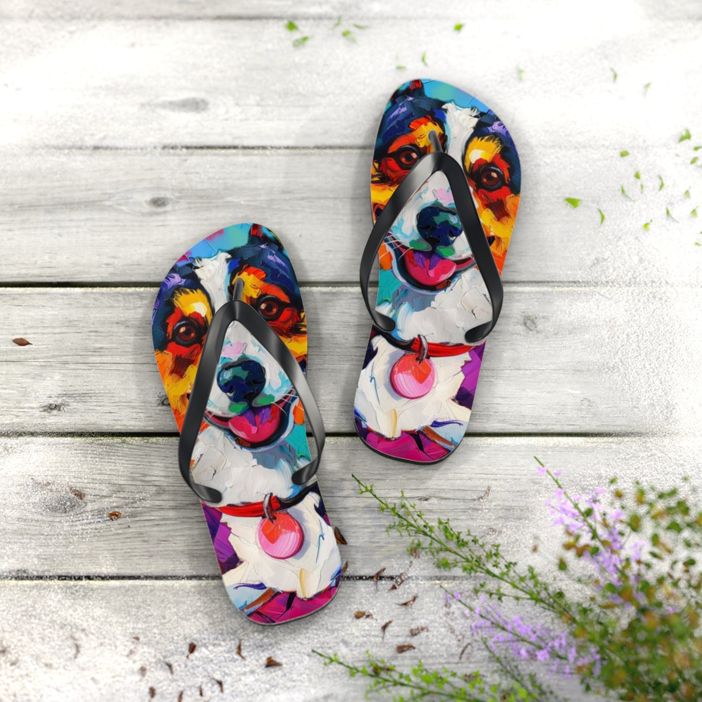 Color Me Corgi Flip-Flops