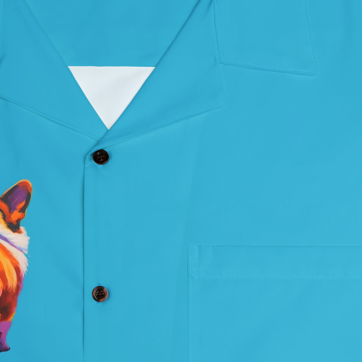 Corgi Butt Artistic Colorful Portrait - Blue Hawaiian Shirt