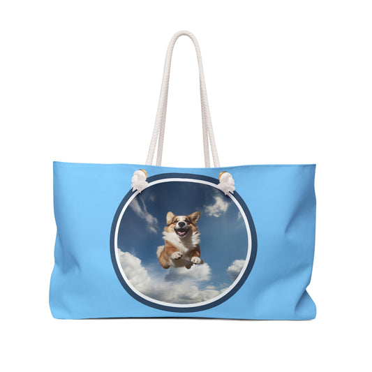 Super Corgi Weekender Beach Bag – Flying Corgi Hero Travel Tote