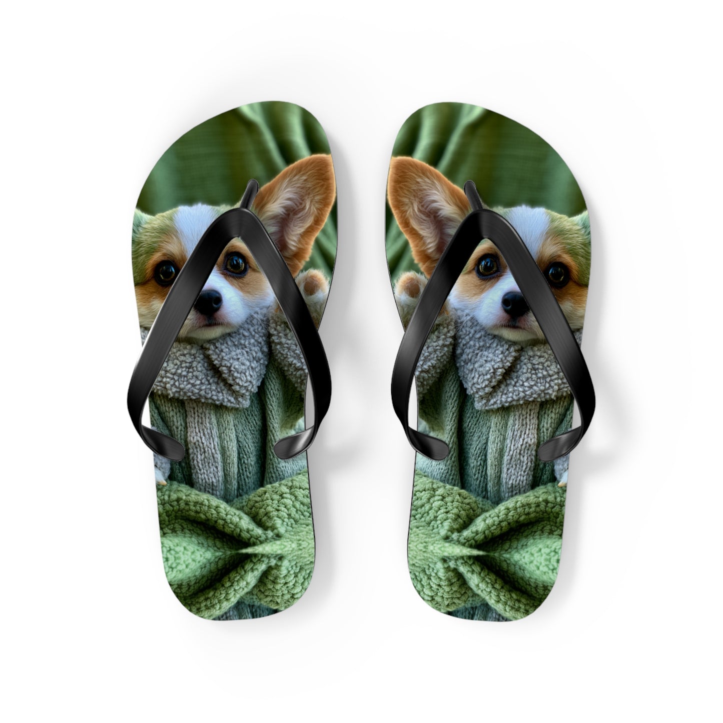 Grogu the Corgi Flip-Flops