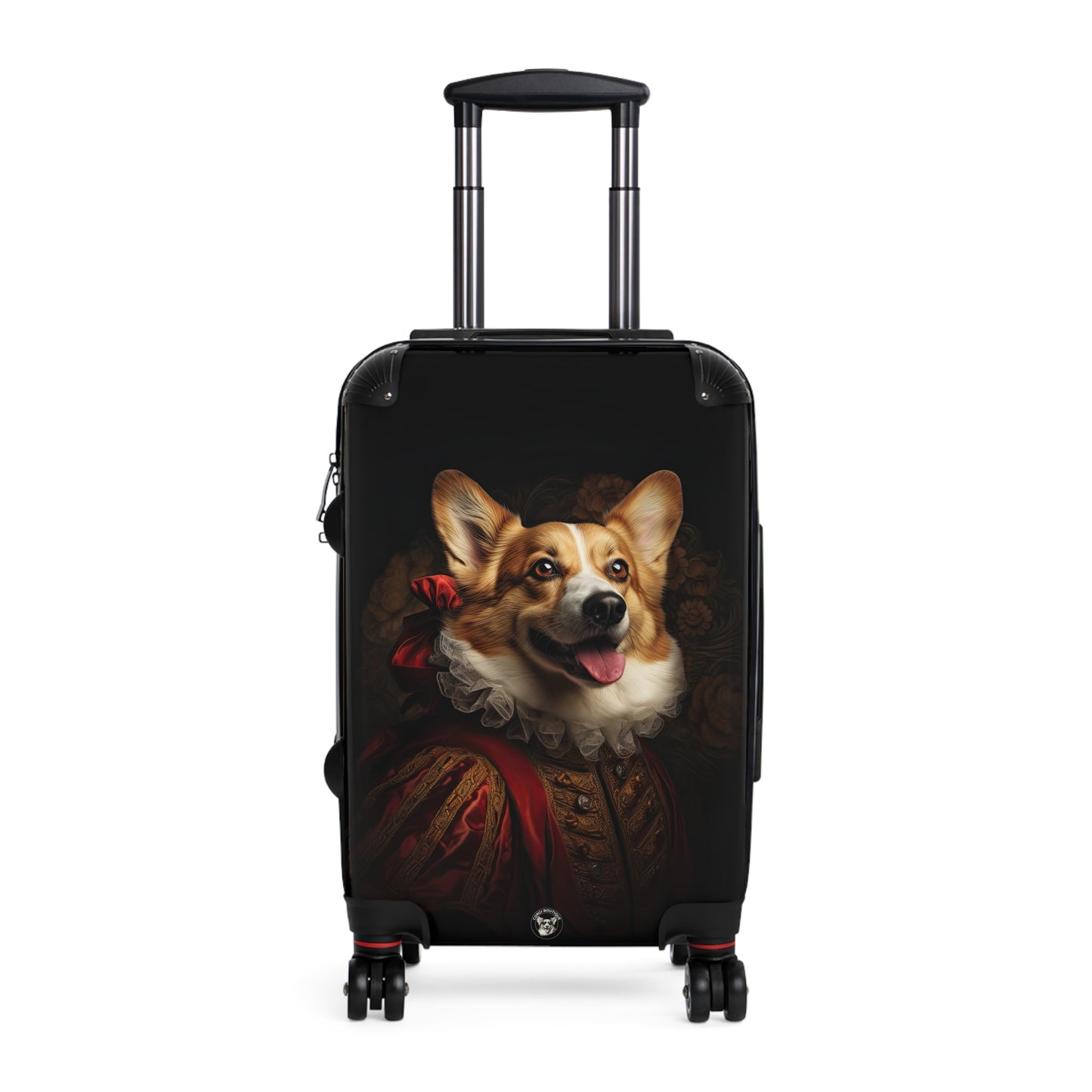 Renaissance Corgi In A Ruff Regal Portrait Travel Suitcases — Noble Corgi Rolling Luggage