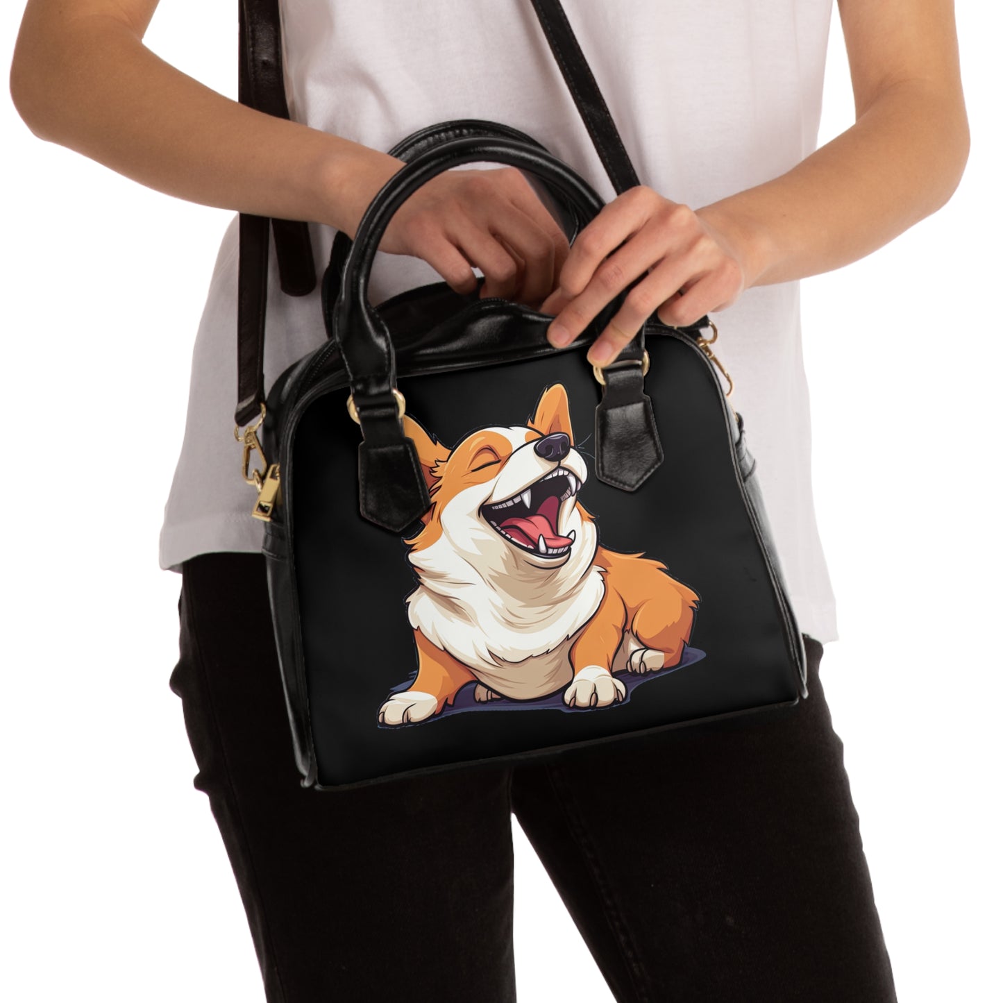 Comical Corgi - Handbag w/Removable Shoulder Strap