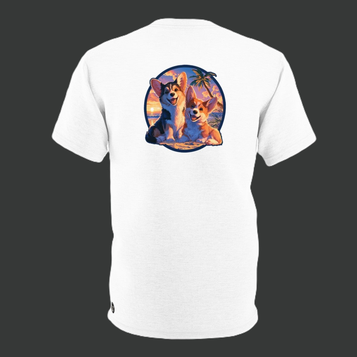Beachcomber Bliss Unisex Bold Designer Tee - Feeling All Right on Bright White (Part of the Corgi Beach Day Collection)