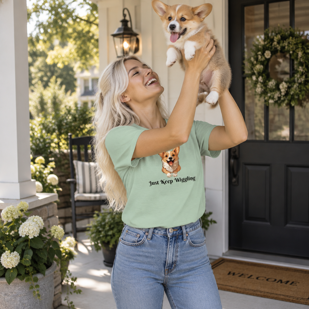 Just Keep Wiggling Unisex Bold Designer Tee - Words to Live By on Momo Mint