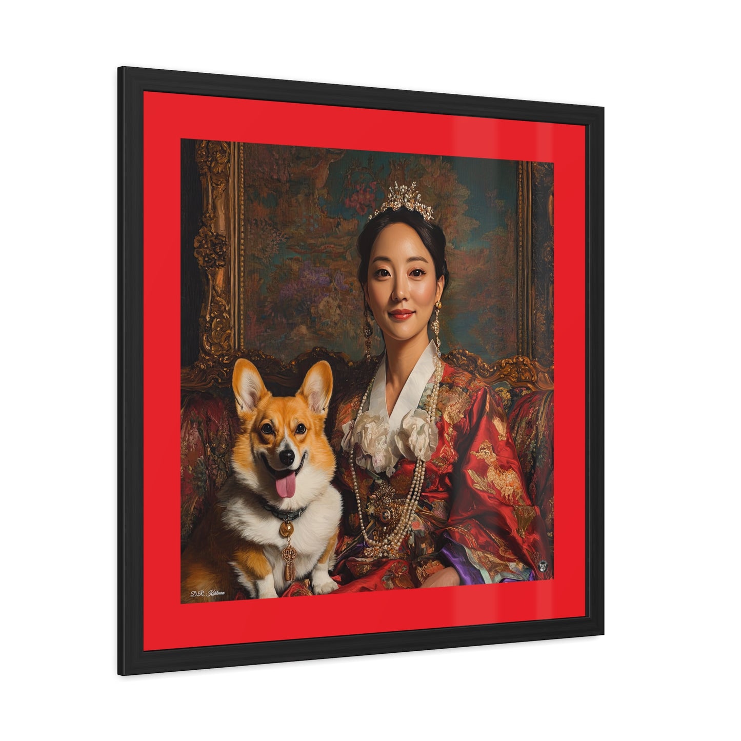 Corgi Queen Framed Print