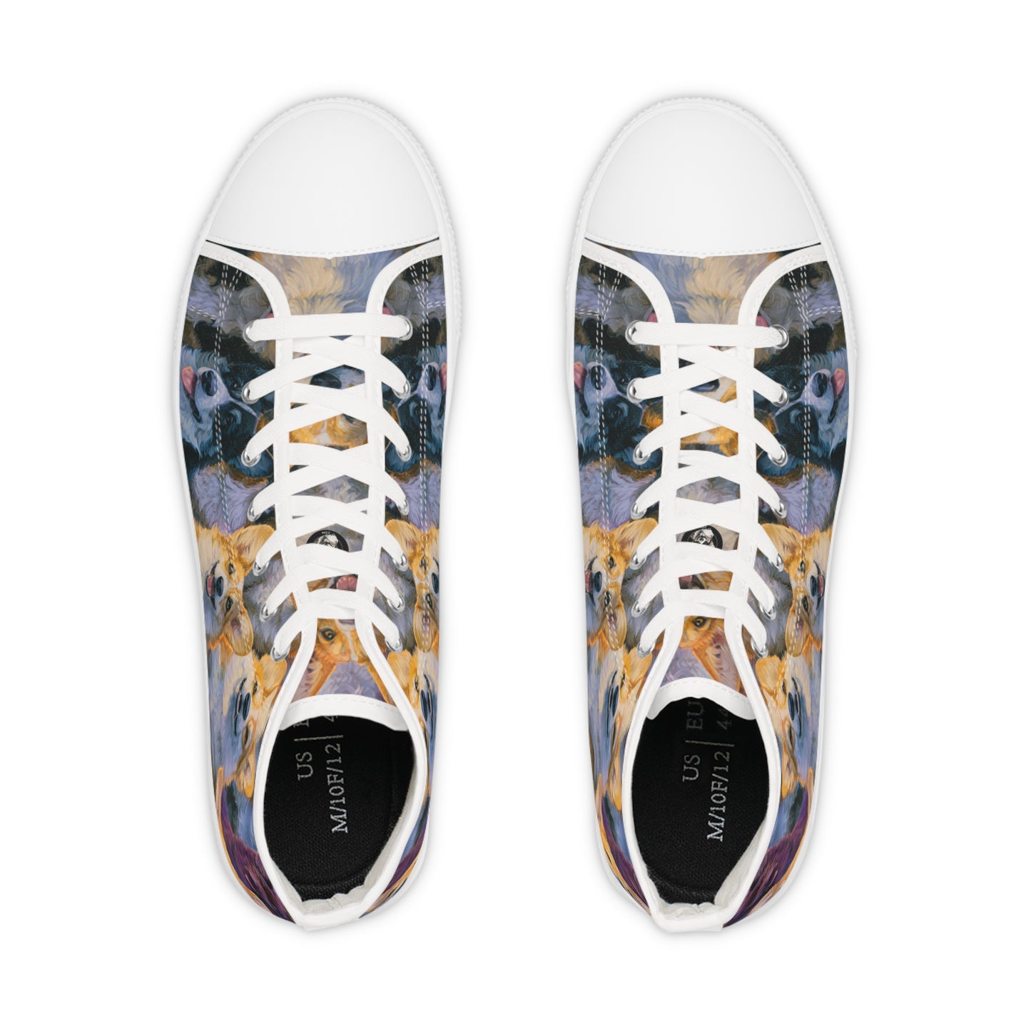 Pearly Gates the Corgis Await Men's High Top Casual Canvas Sneakers