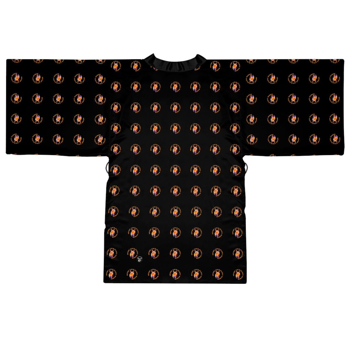 Shake Your Puppy Maker Kimono Robe - Funny Black Silky Wrap