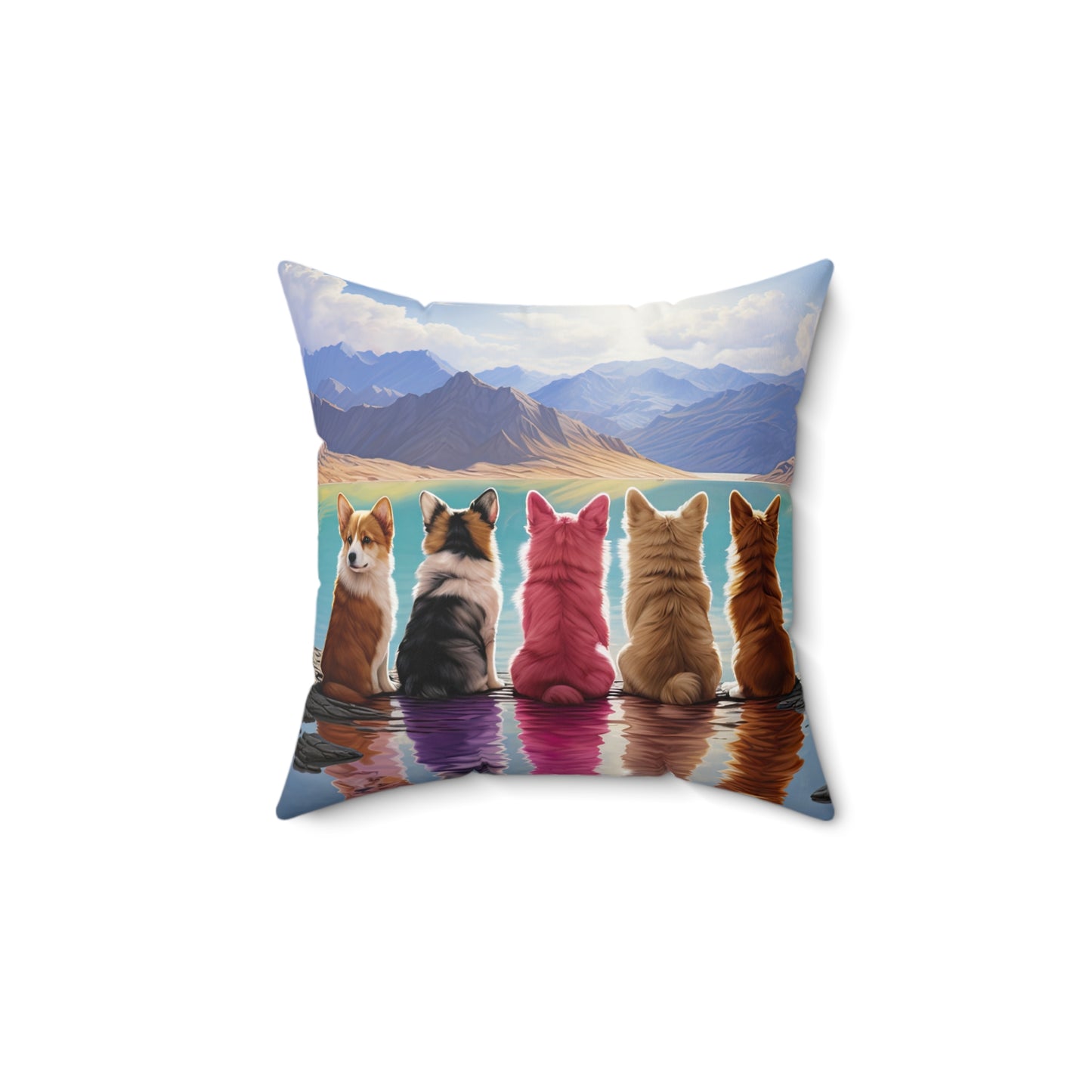 Corgi Lake - Throw Pillow