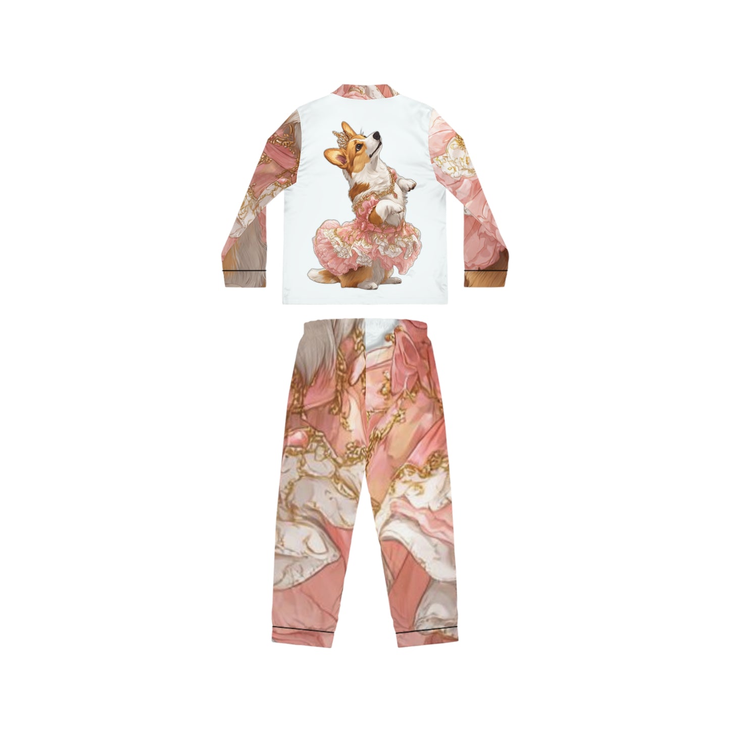 Pyjama en soie Princesse Corgi