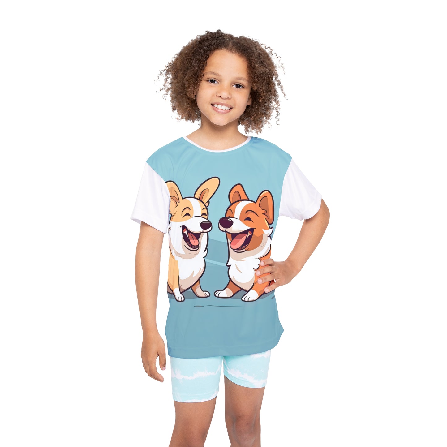 Corgi Couple Kid's Sports Tee