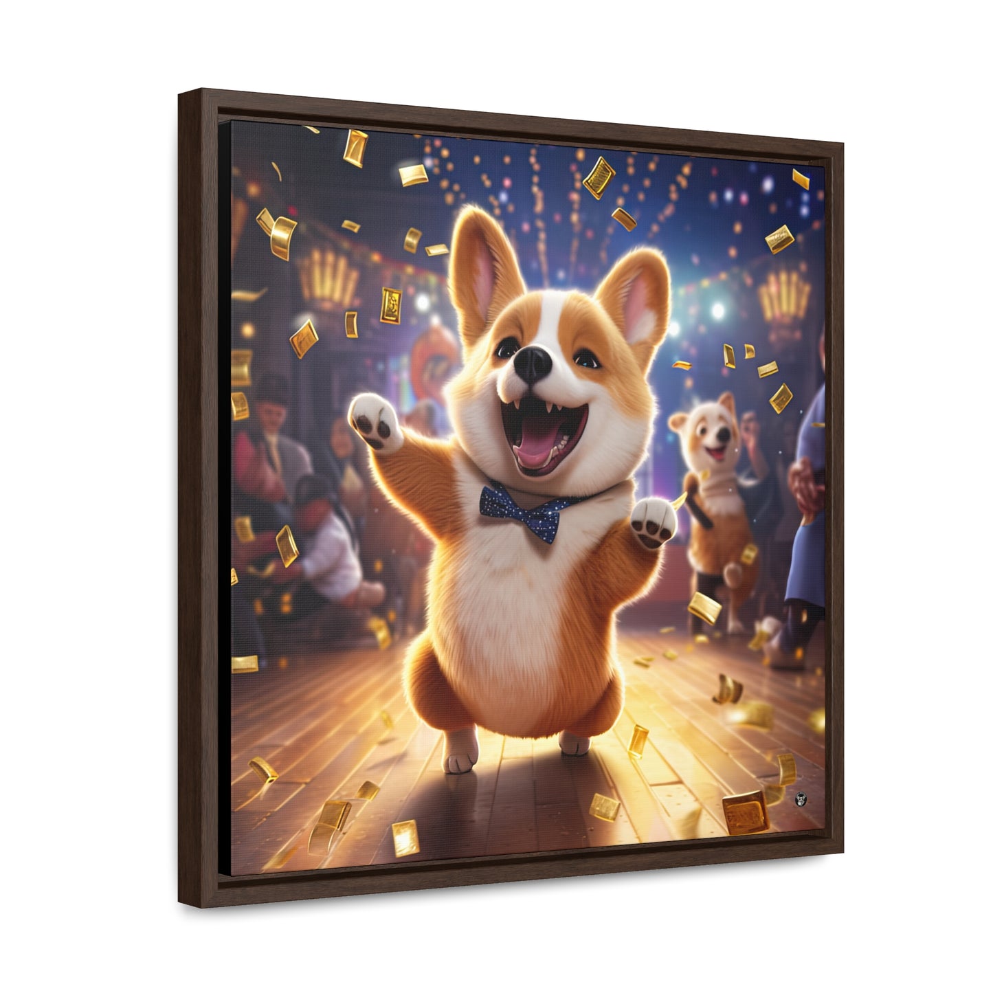 Boogaloo Corgi - Framed on Canvas