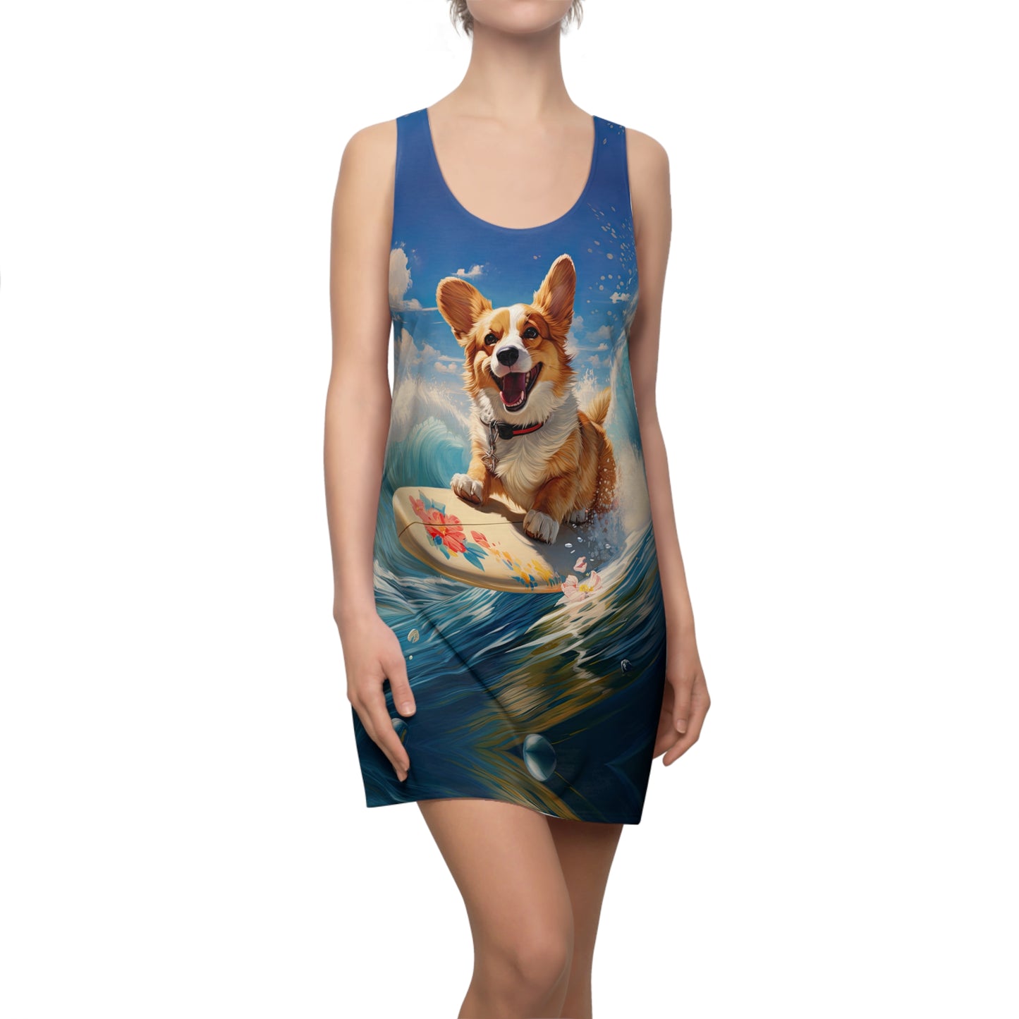 Cowabunga Corgi Racerback