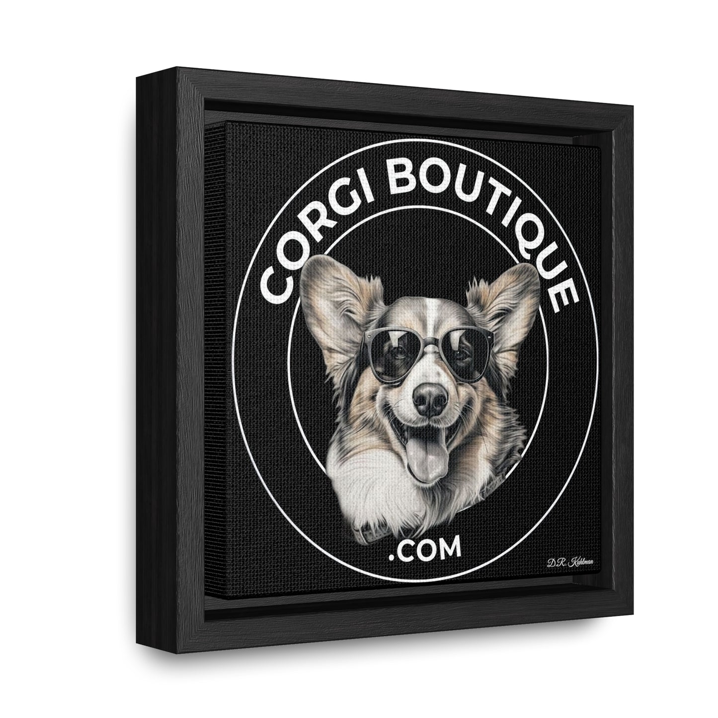 Corgi Boutique - Framed on Canvas