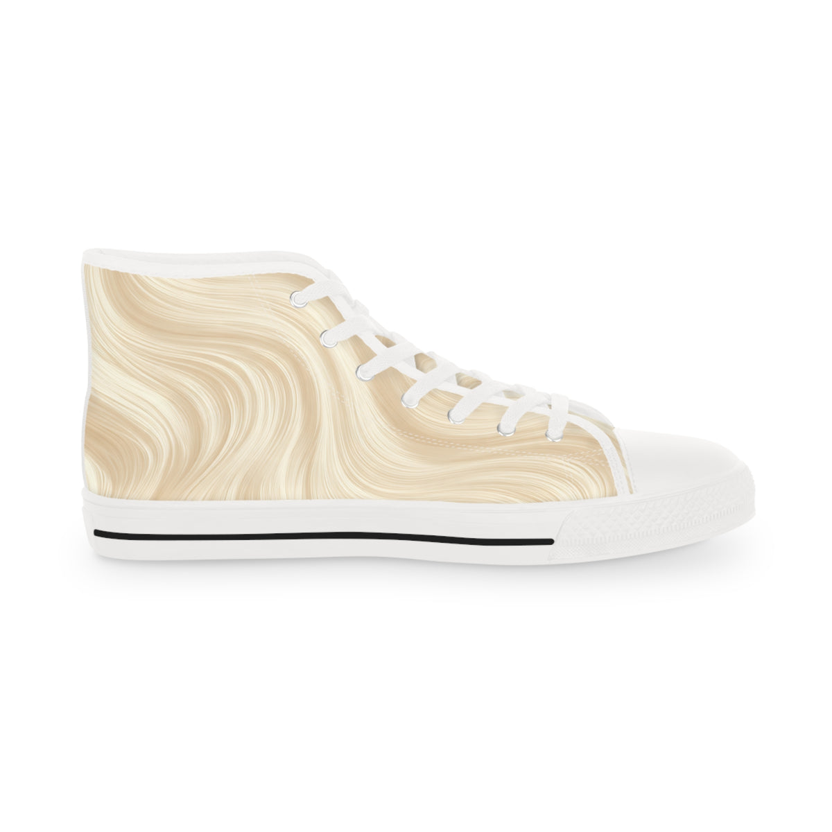 Giddy Sploot Men's High Top Casual Rich Creamy Champagne Canvas Sneakers