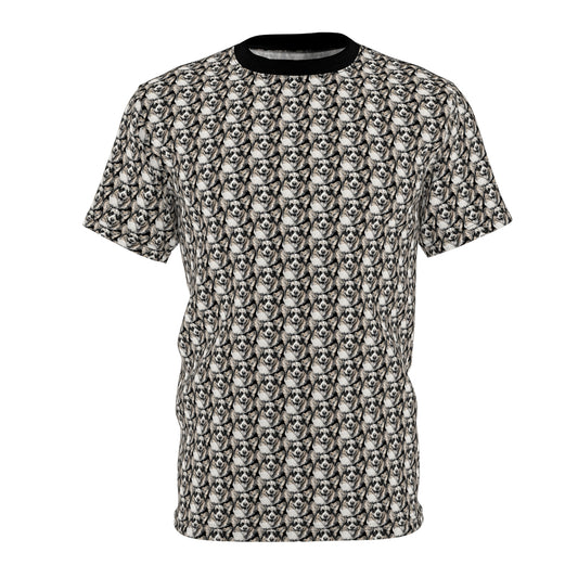 Shades of Swagger Multiplied Unisex Bold Fashion Tee - The Cool of Corgi Repeater Motif on Phantom Black