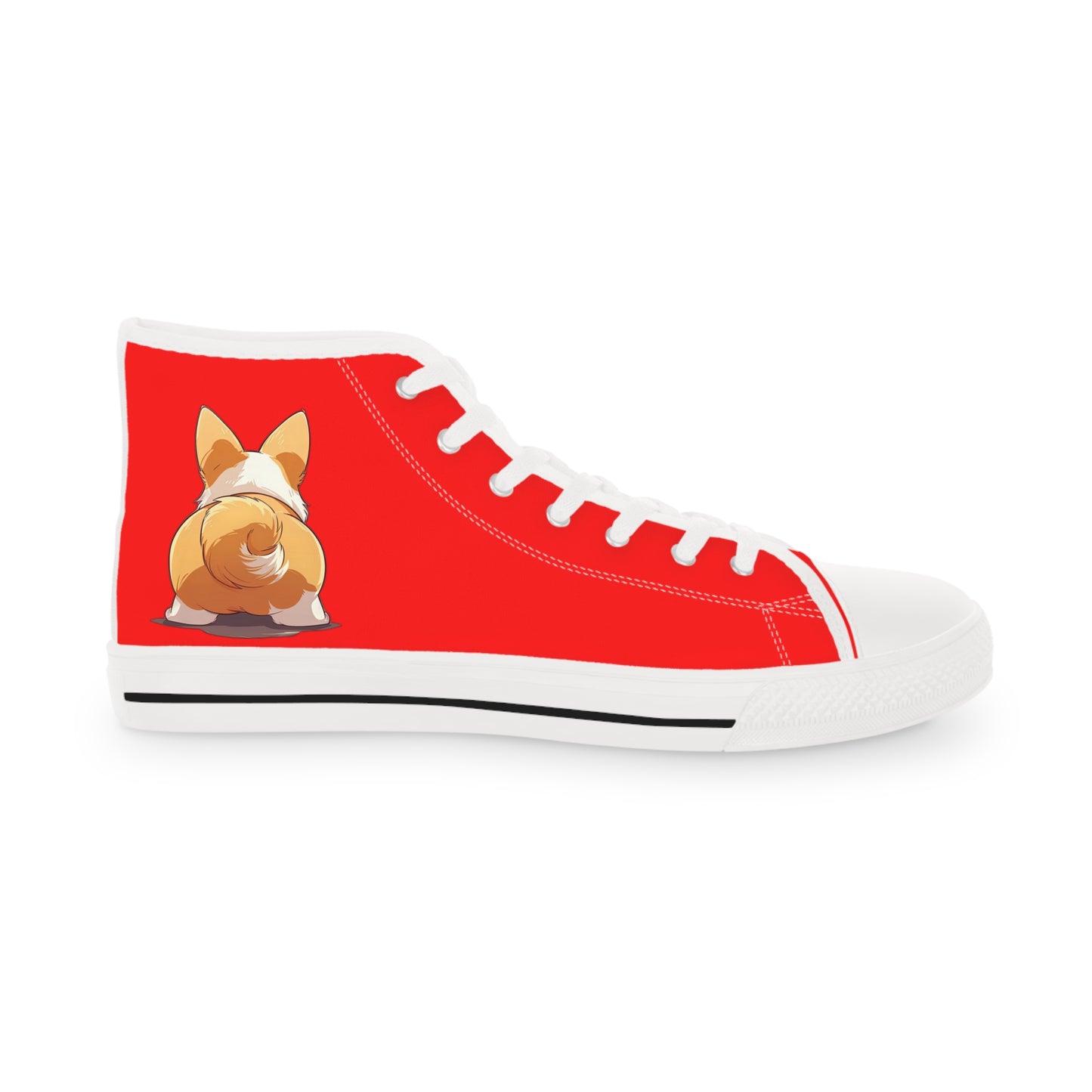 Booty Call Corgi Pop Art Men's High Top Casual Red Canvas Sneakers