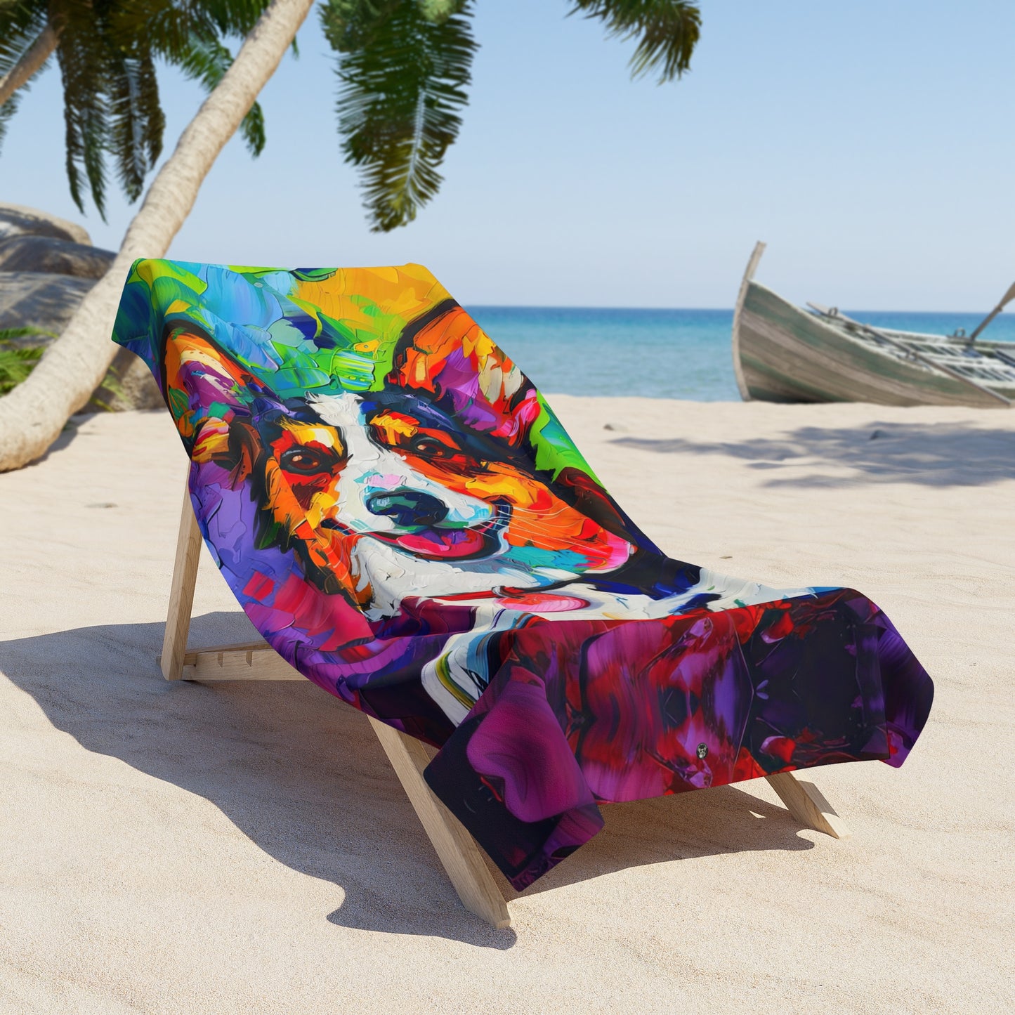 Color Me Corgi Beach Towel