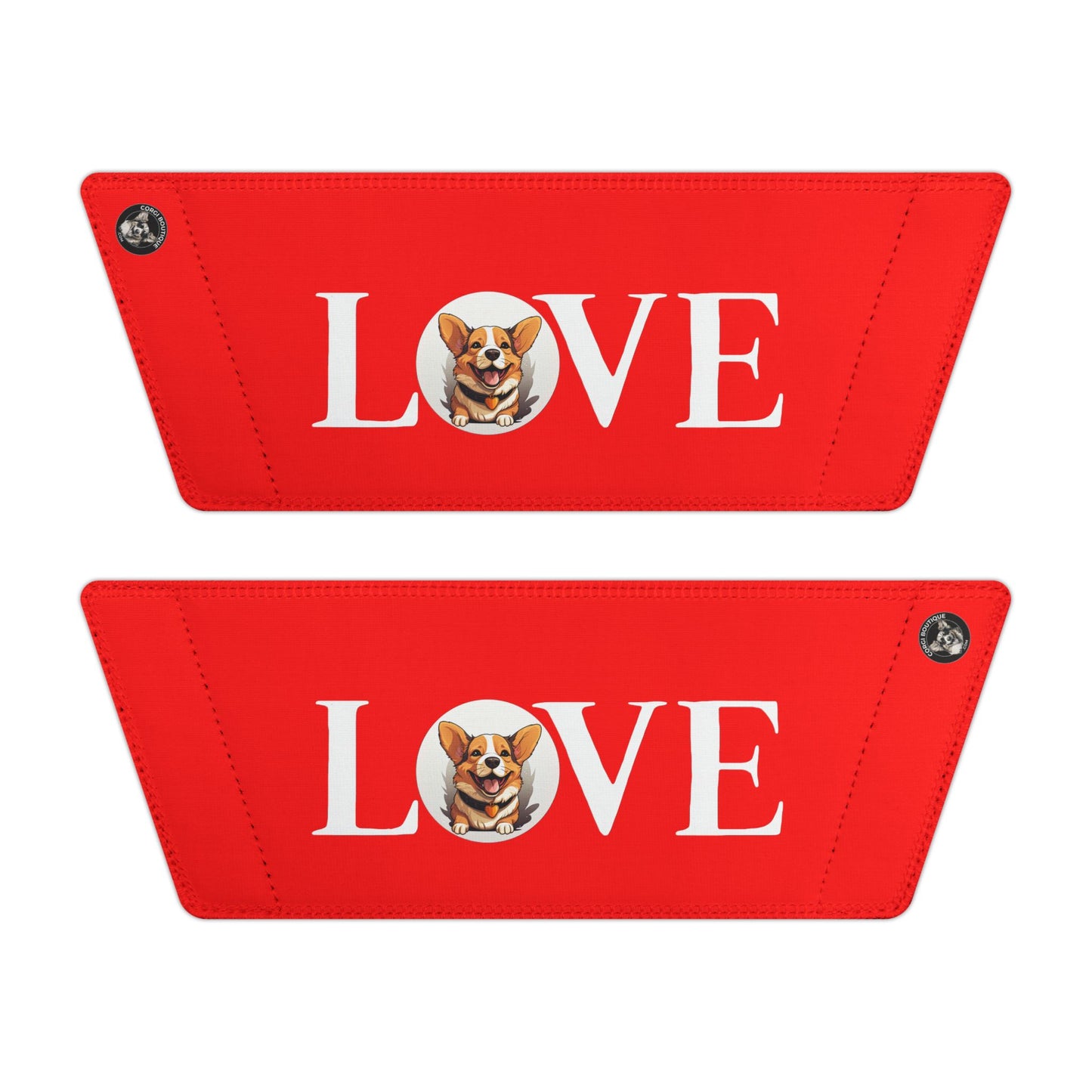 Love More Corgi Women's Red & White Slide Sandals - Casual Pool & Beach Slides
