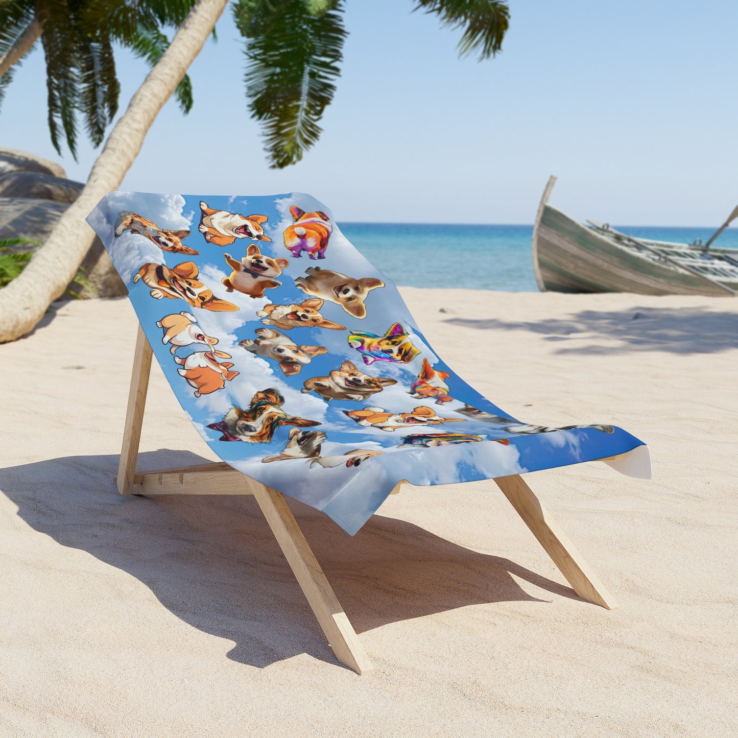 Corgi Puppourri - Beach Towel