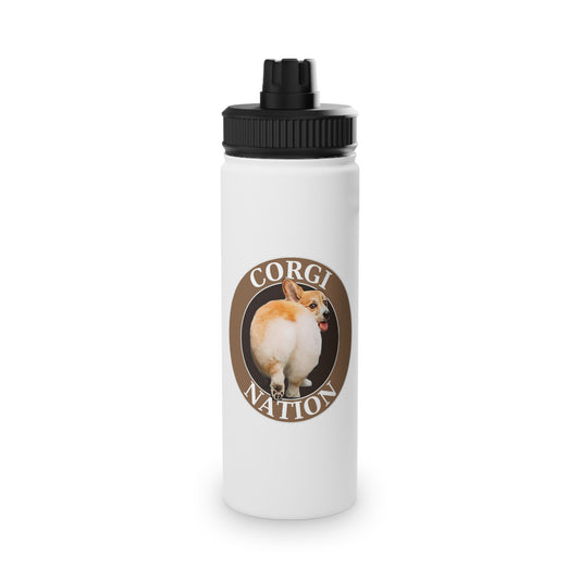 Corgi Nation - Water Bottle with Sport Lid