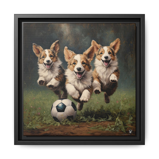 Corgi Pitch on Canvas