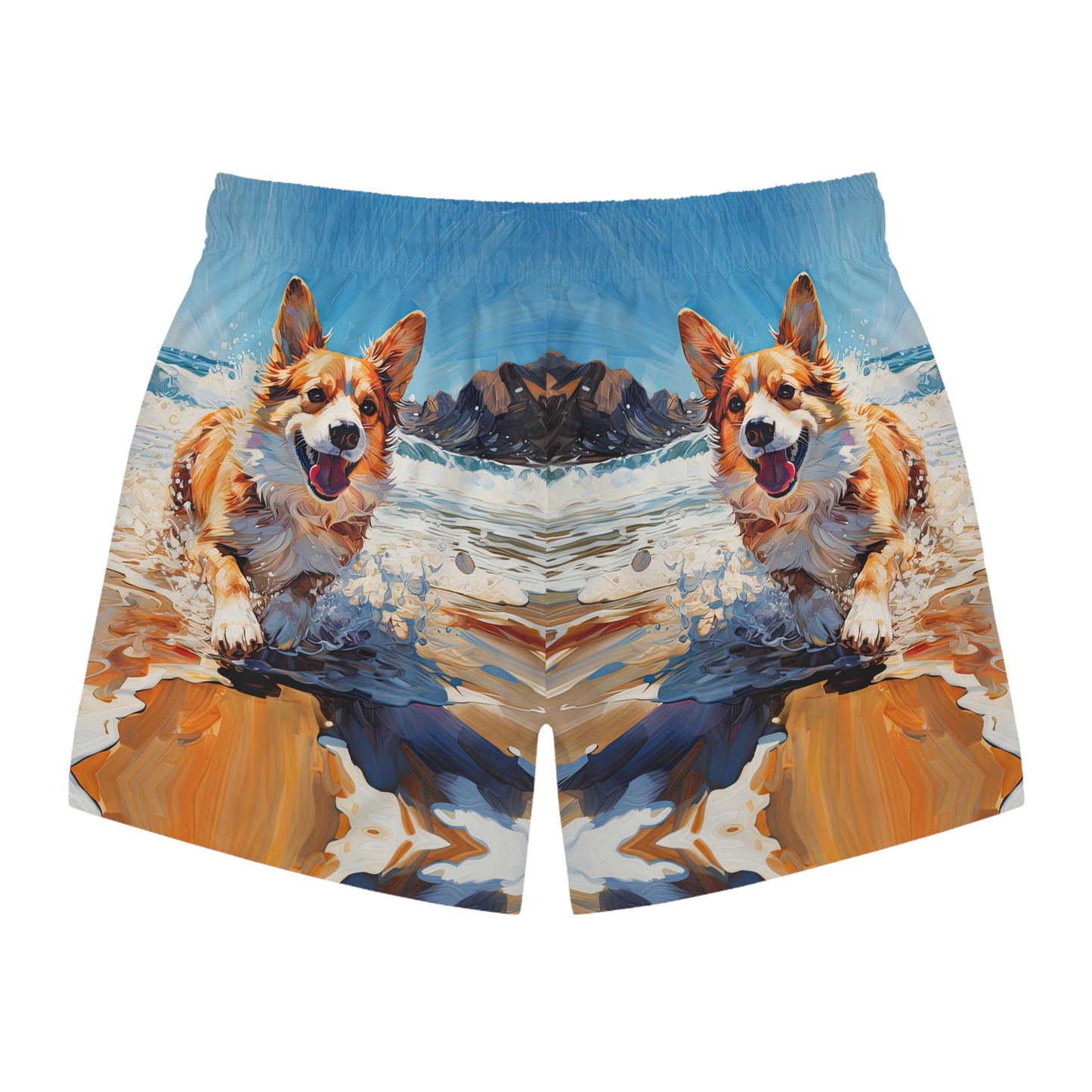 Coastal Corgi Swim Trunks