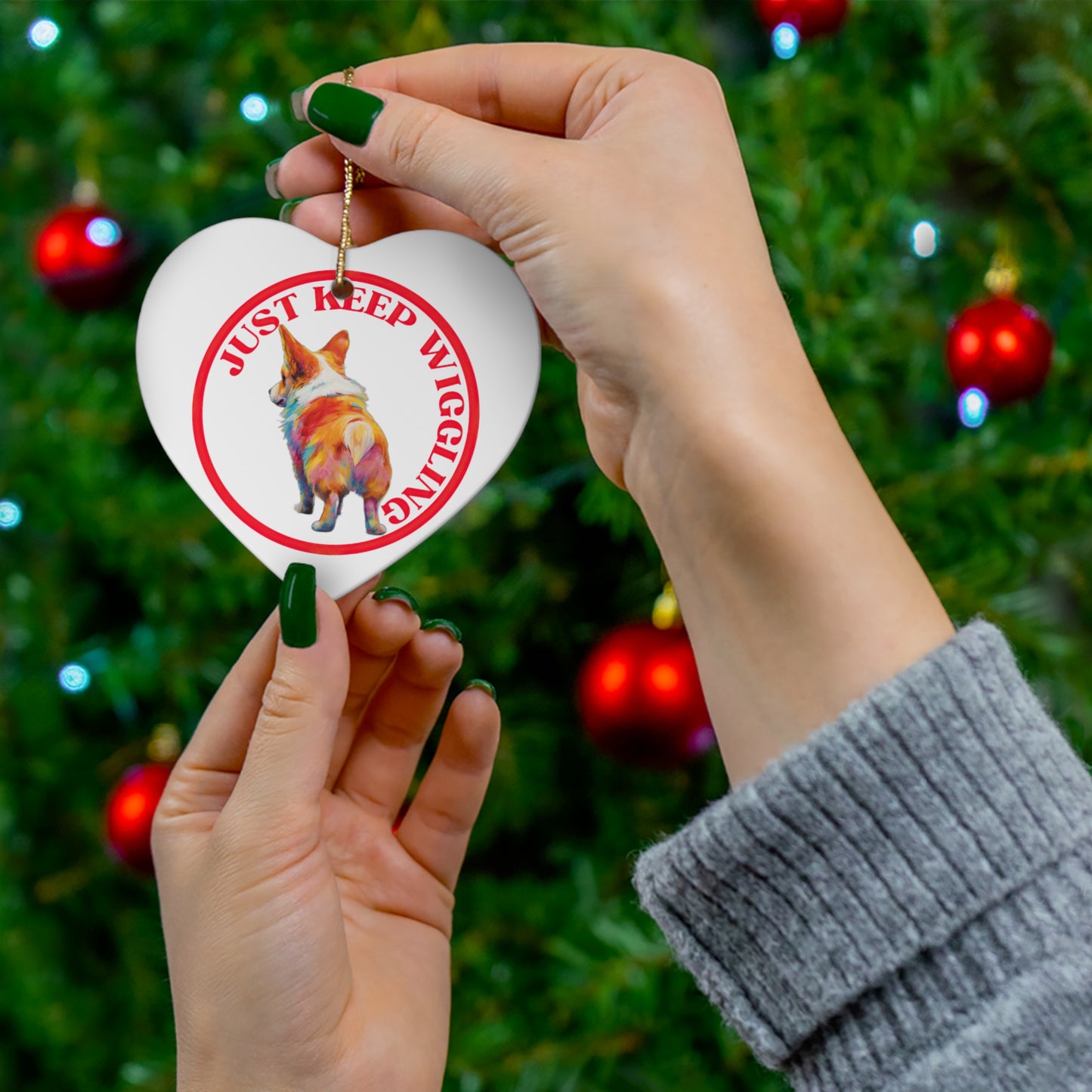 Just Keep Wiggling - Ceramic Ornament