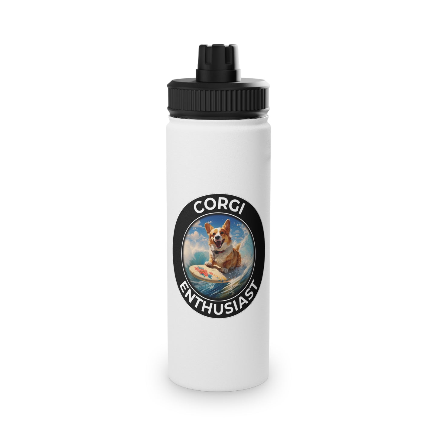Corgi Enthusiast - Water Bottle with Sport Lid