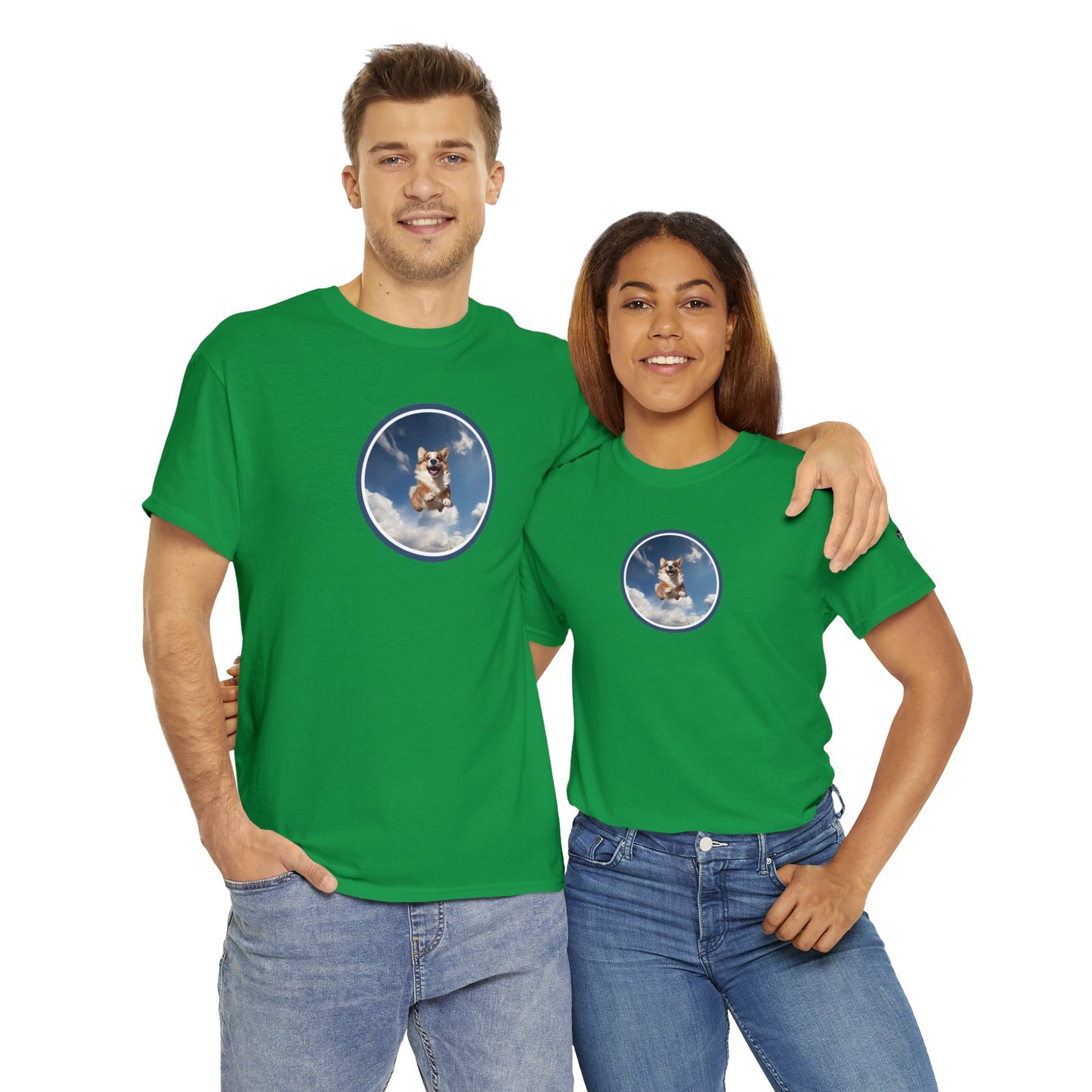 Flying Corgi - Unisex Heavy Cotton Tee