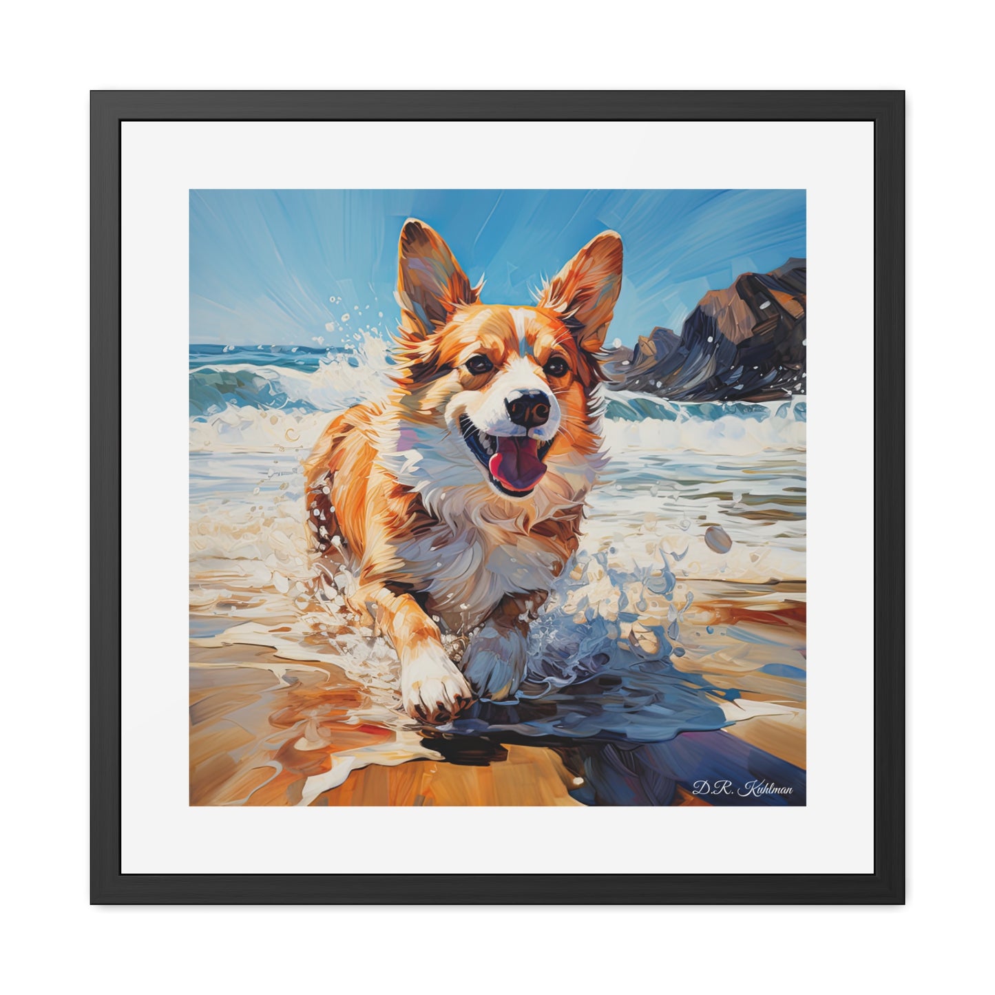 Impression encadrée Corgi côtier