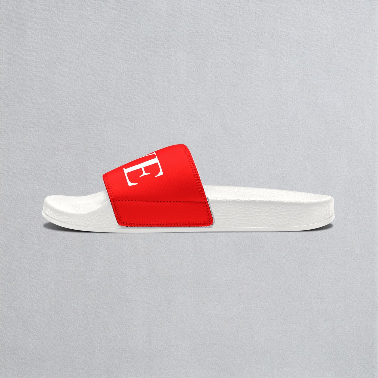 Love More Corgi Men's Red & White Slide Sandals - Casual Pool & Beach Slides