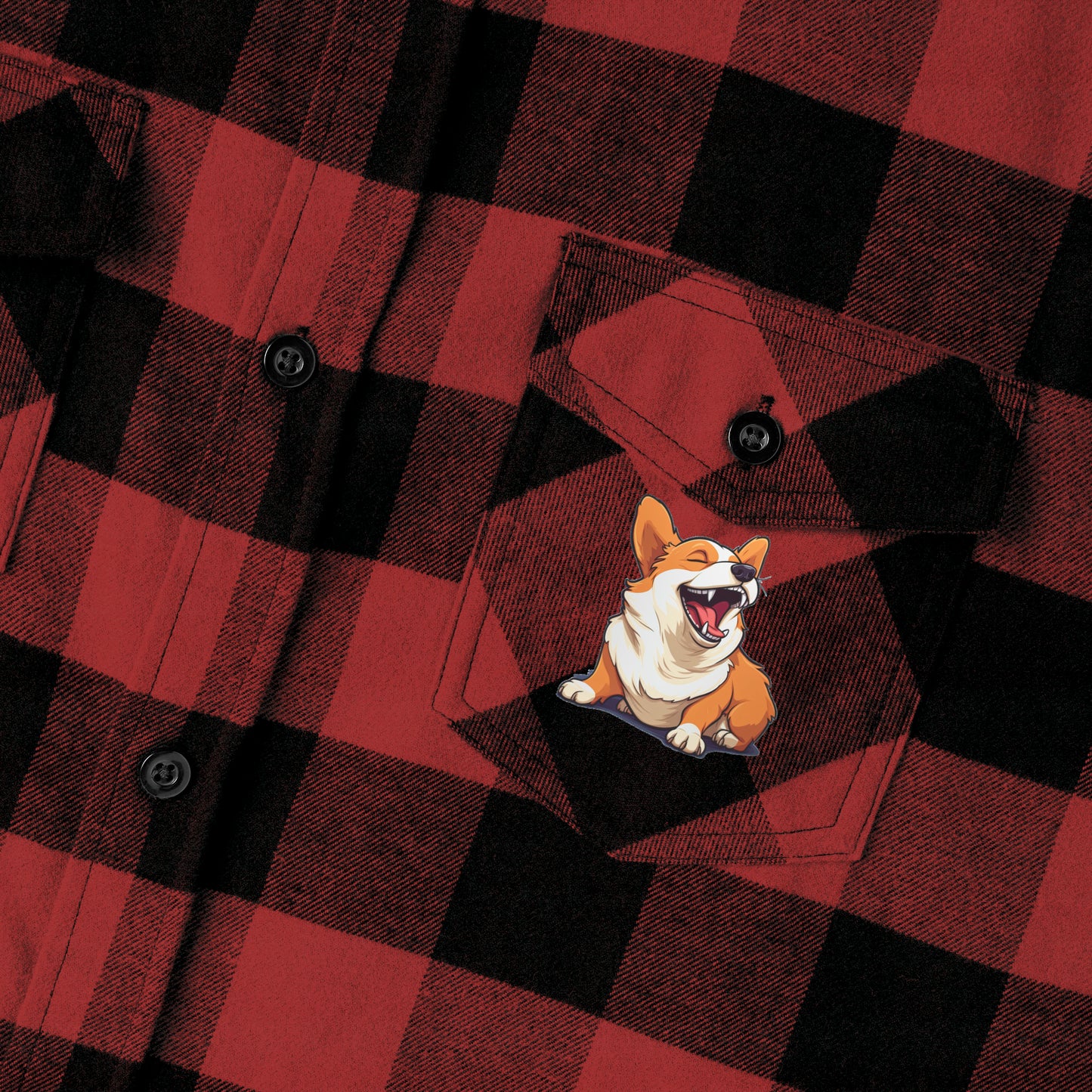 Comical Corgi - Flannel Shirt