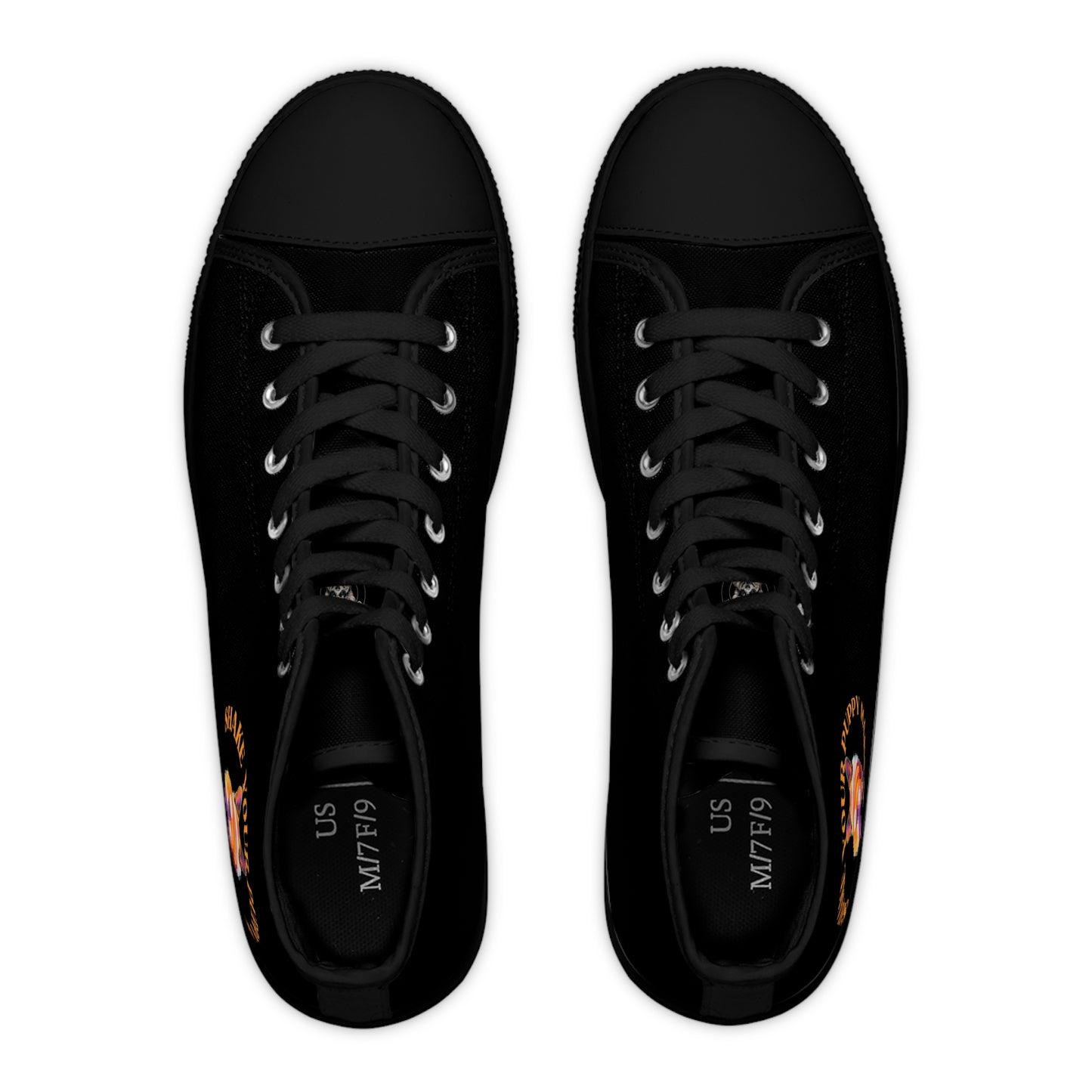 Shake Your Puppy Maker Women's High Top Casual Black Canvas Sneakers