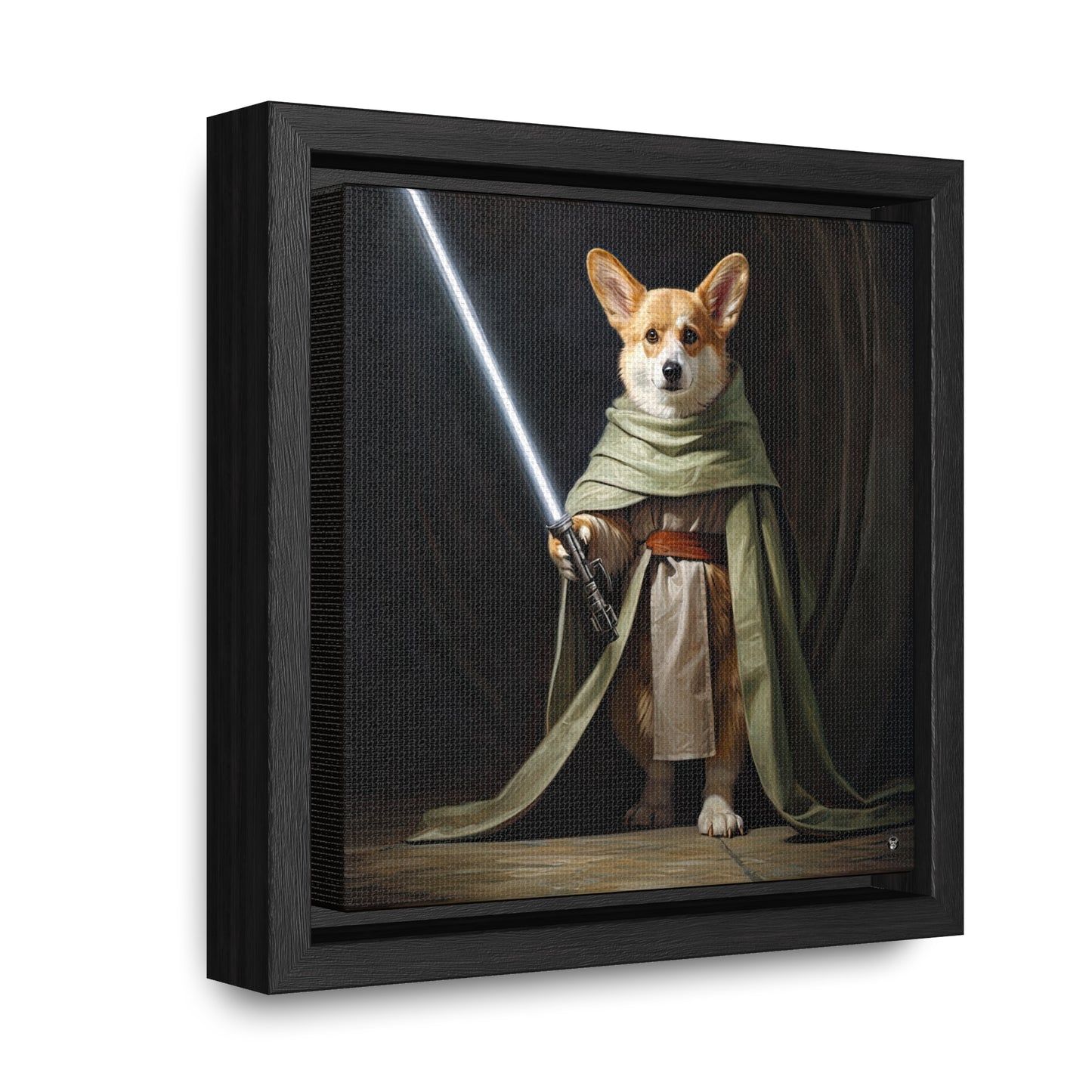 Jedi Corgi - Framed on Canvas