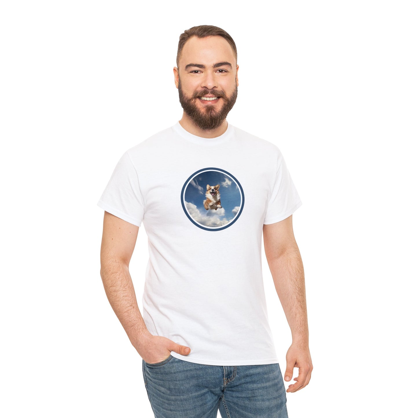 Flying Corgi - Unisex Heavy Cotton Tee