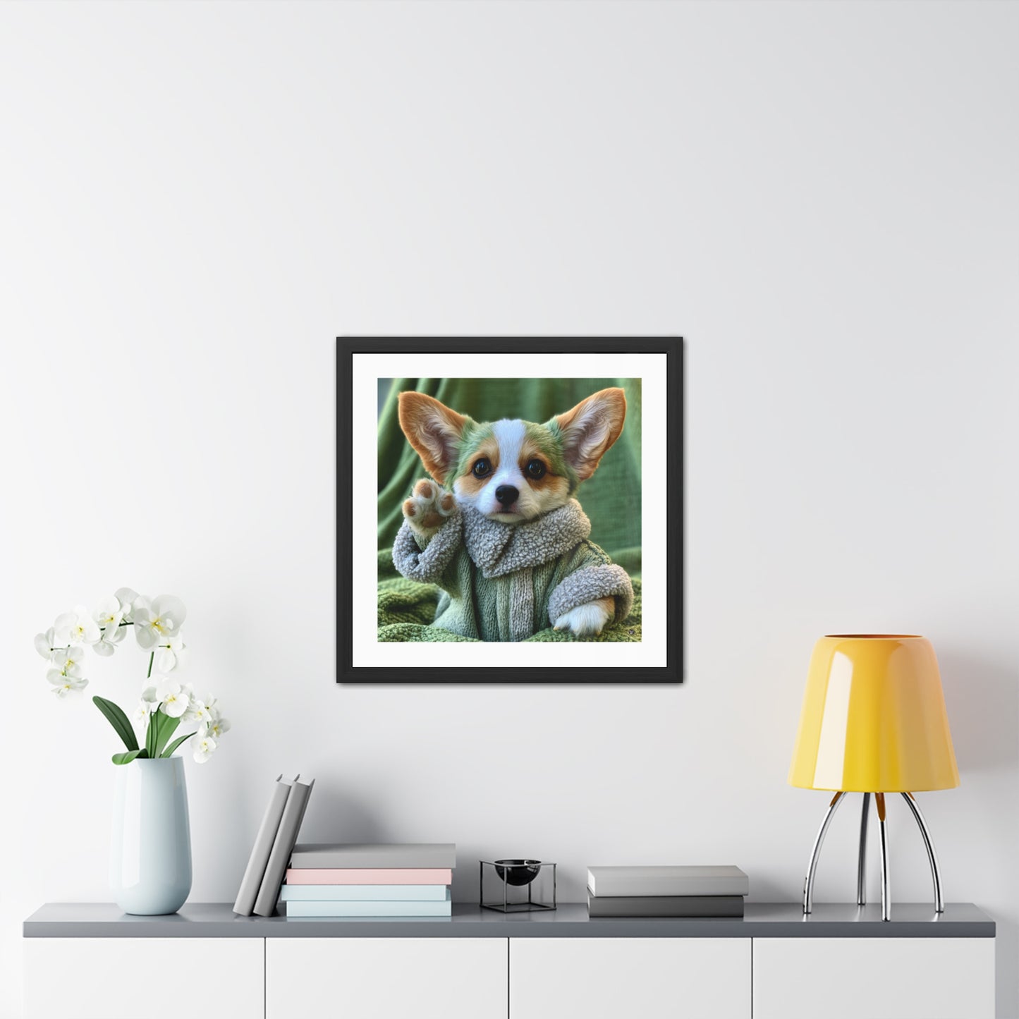 Grogu the Corgi Framed Print