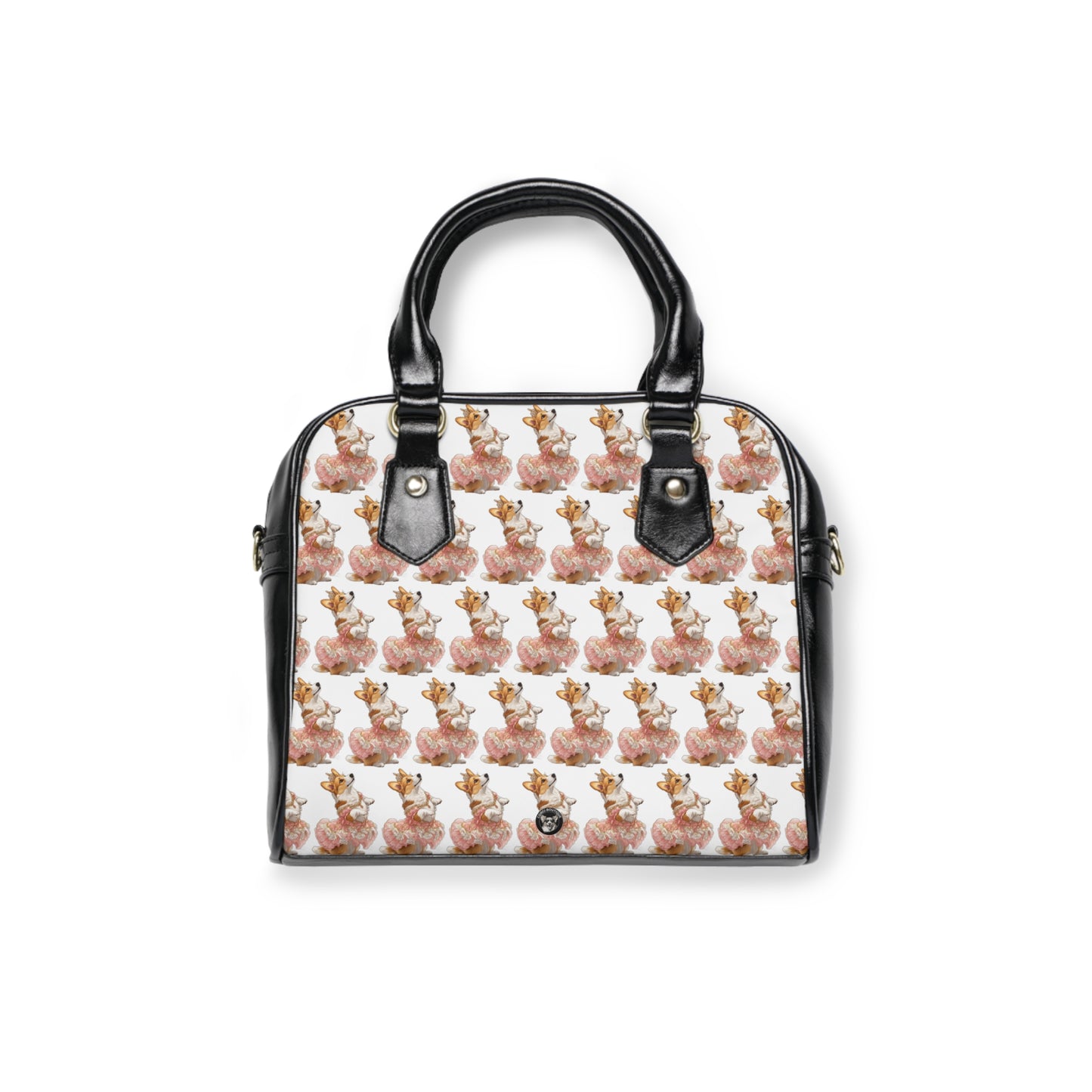 Princess Corgi Artistic Pink Accented Pattern Shoulder Handbag