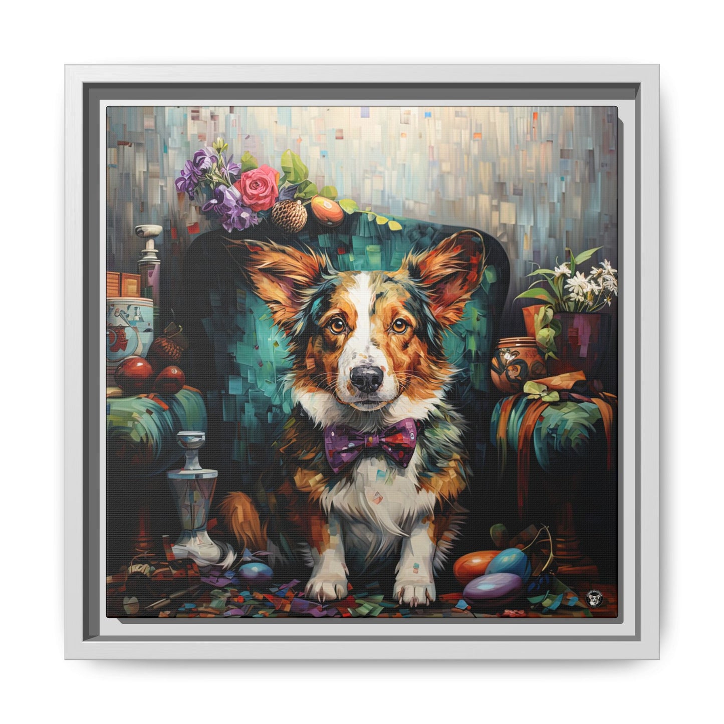 Formal Corgi on Canvas