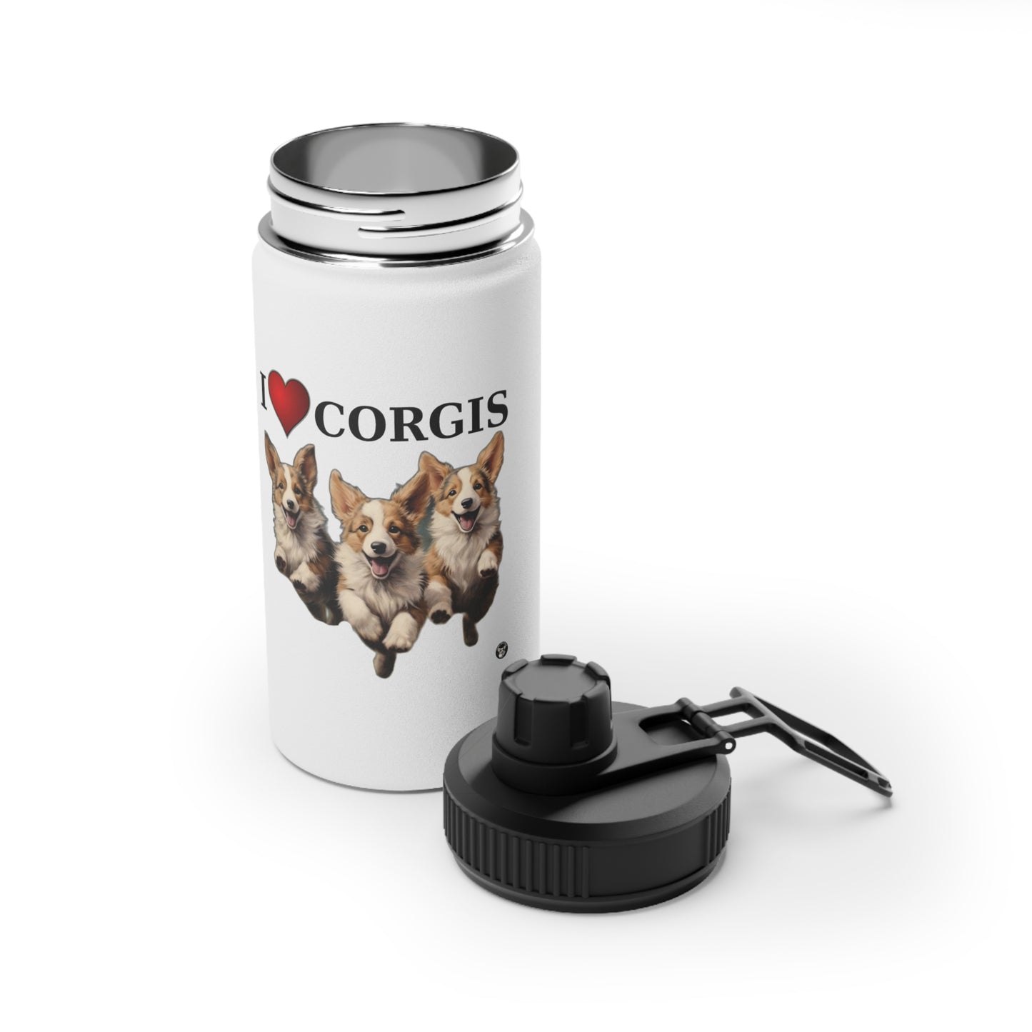 I Heart Corgis - Water Bottle with Sport Lid