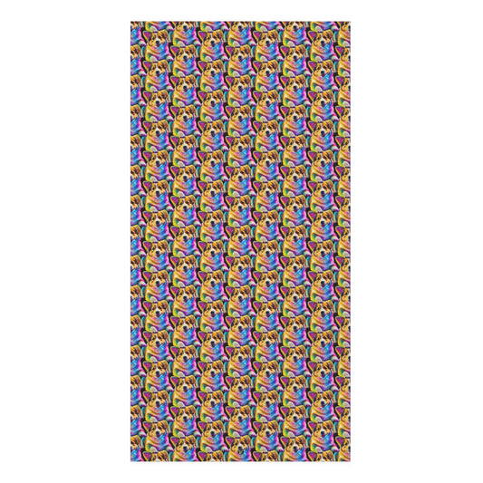 Colorful Corgi Mosaic - Bath Towel