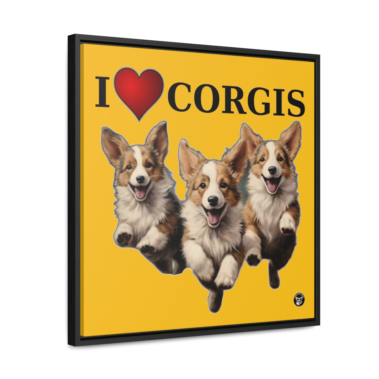 I Heart Corgis - Framed on Canvas