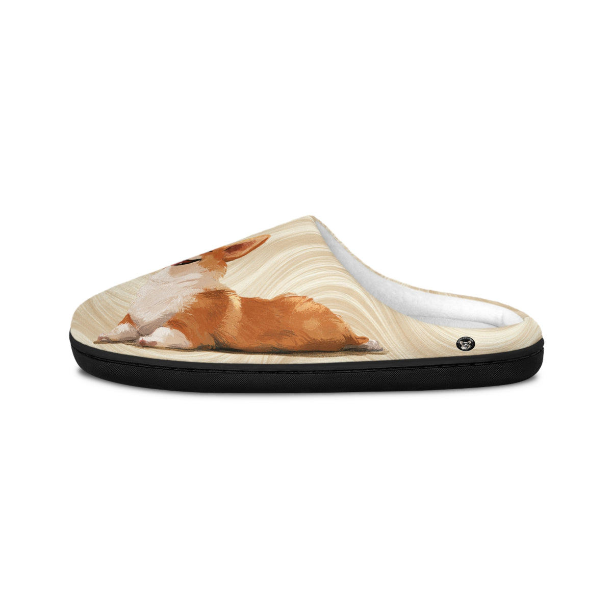 Giddy Sploot Women's Slippers - Creamy Champagne Corgi House Shoes